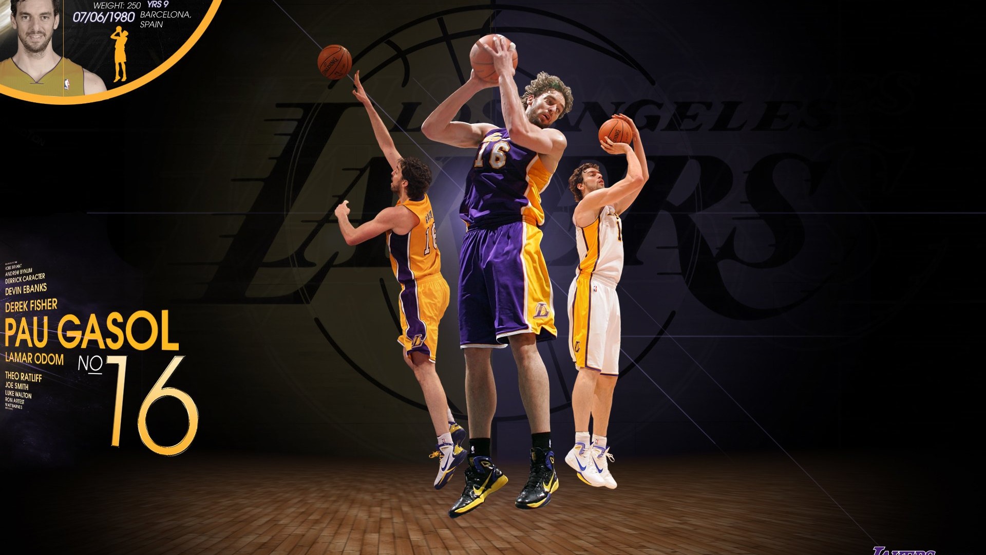 НБА 2010-11 сезона, Лос-Анджелес Лейкерс стола #10 - 1920x1080