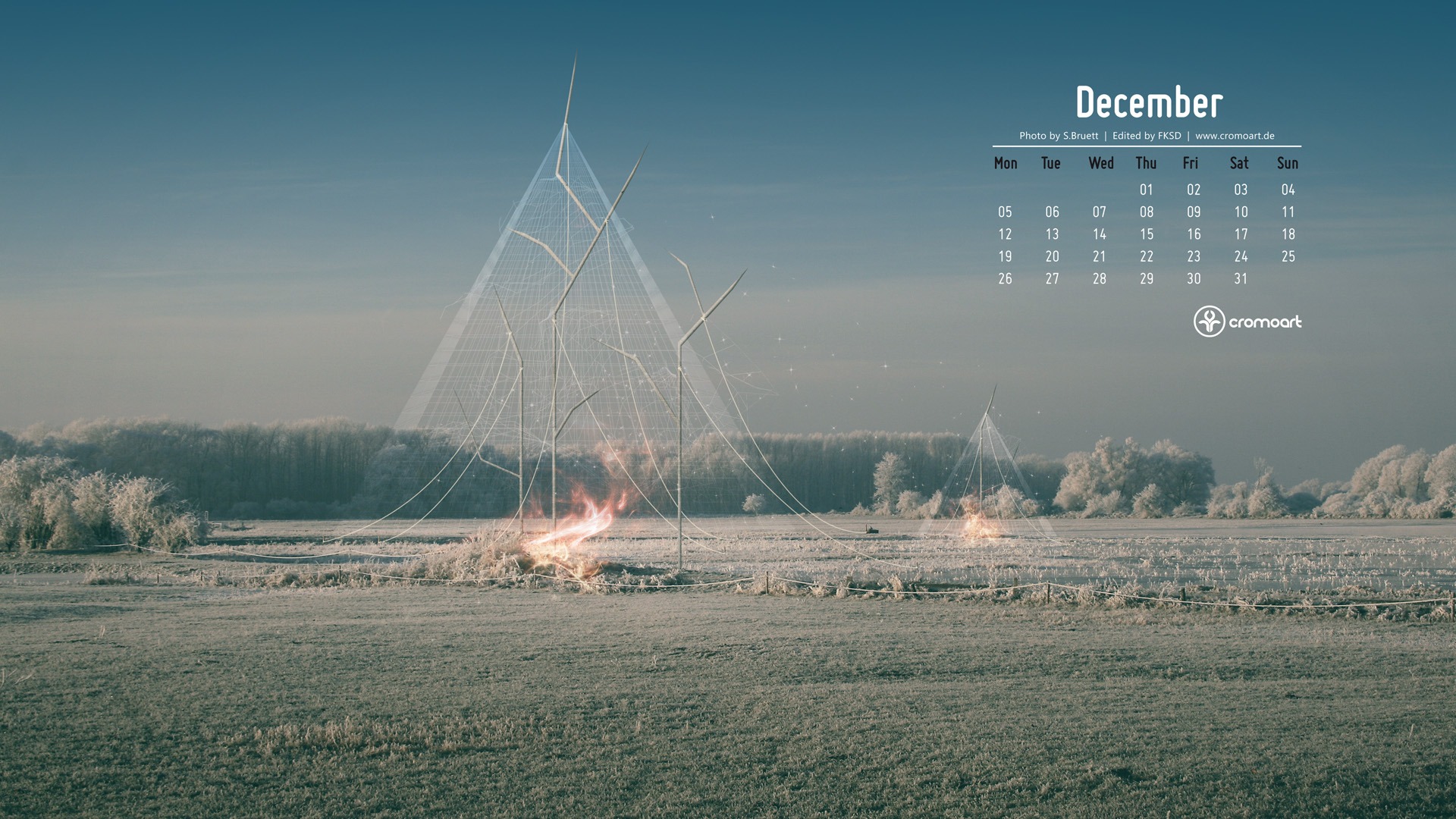 Diciembre 2011 Calendario fondo de pantalla (2) #16 - 1920x1080
