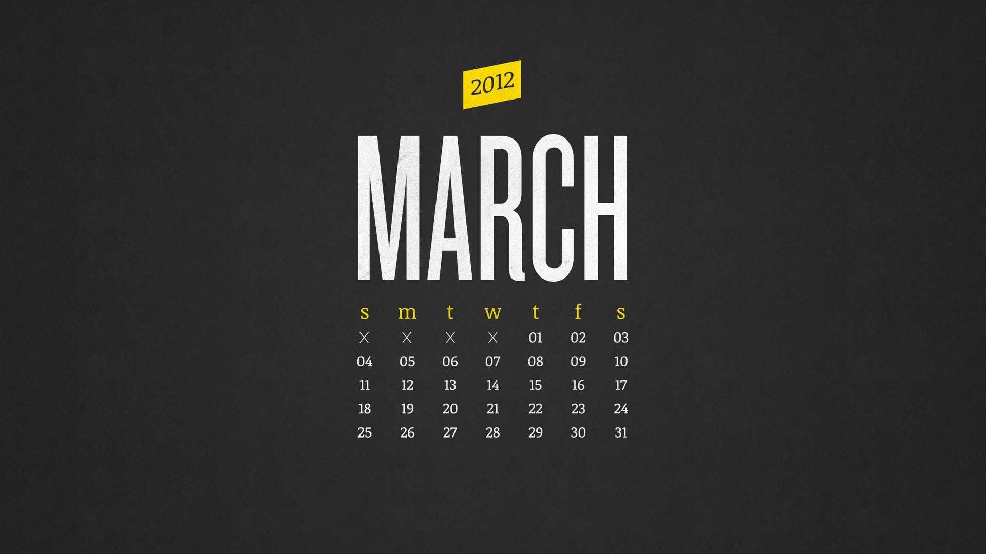 Март 2012 Календарь обои #21 - 1920x1080
