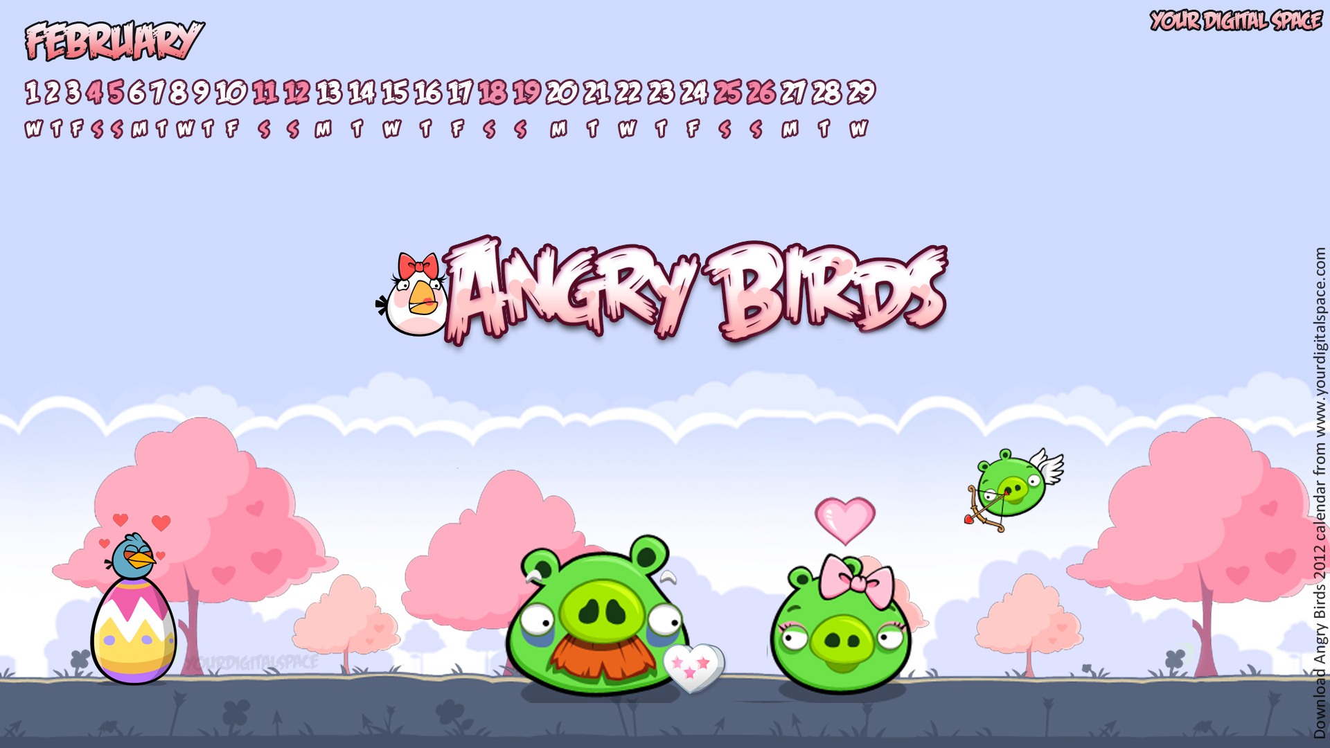 Angry Birds 2012 calendario fondos de escritorio #4 - 1920x1080