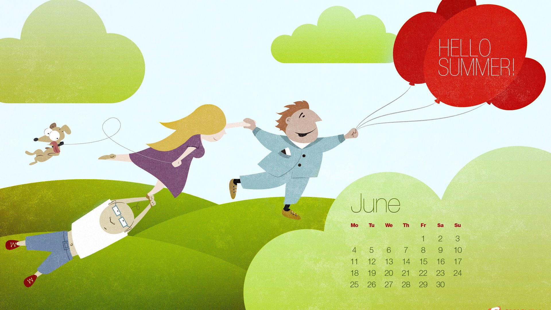Calendario de junio de 2012 fondos de pantalla (2) #2 - 1920x1080