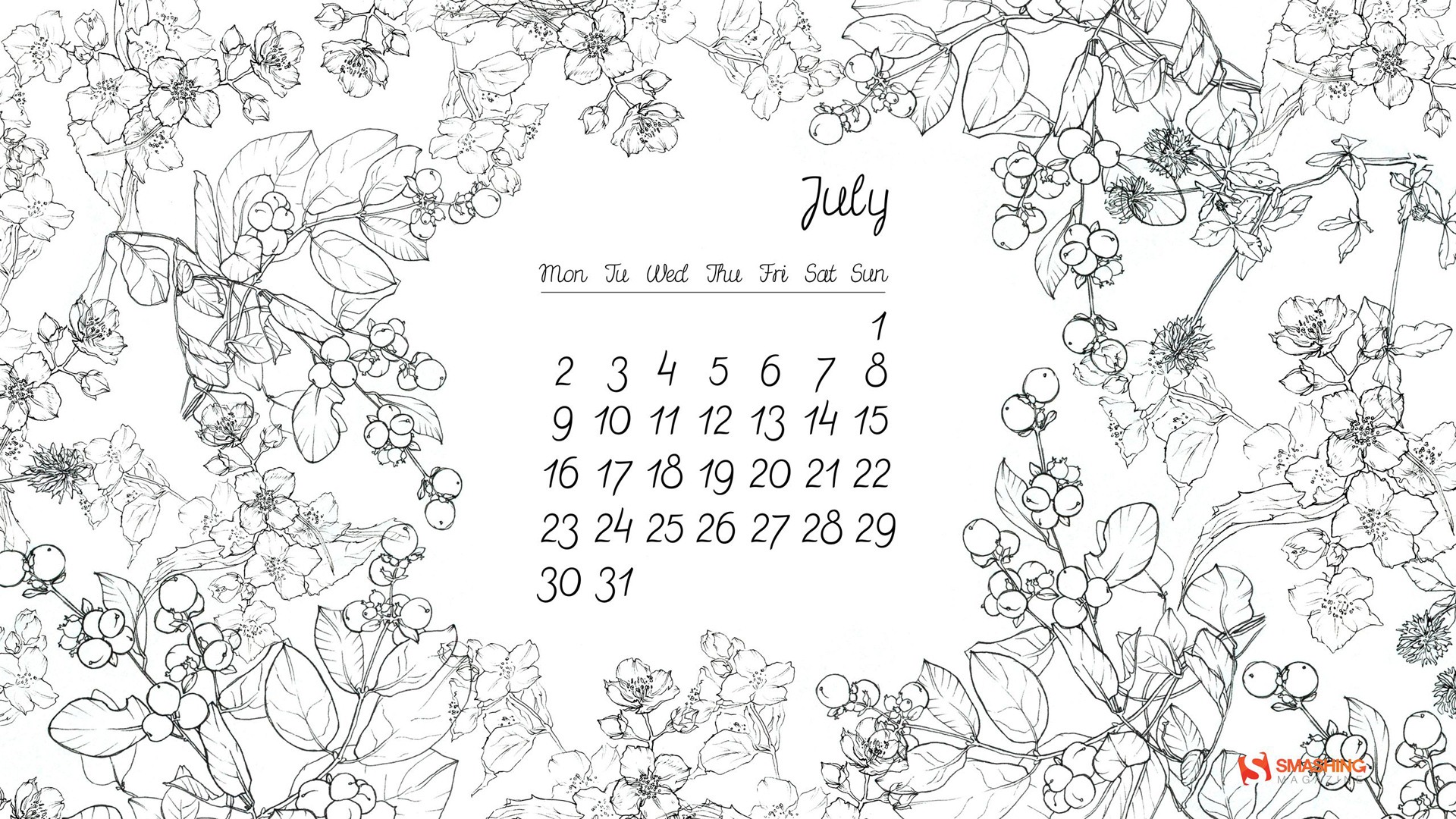 Juli 2012 Kalender Wallpapers (1) #14 - 1920x1080