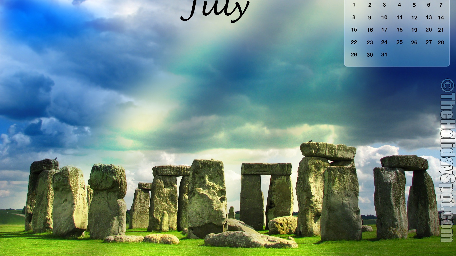 July 2012 Calendar wallpapers (2) #14 - 1920x1080