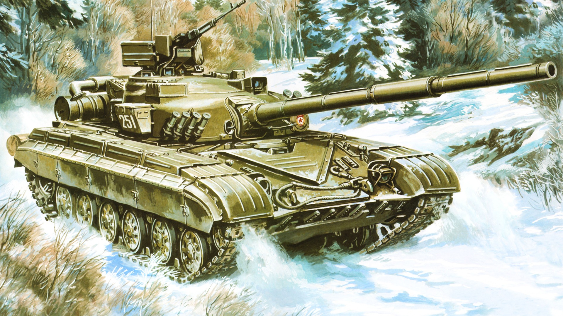 军事坦克装甲 高清绘画壁纸1 - 1920x1080