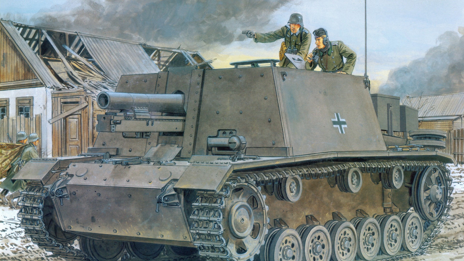 军事坦克装甲 高清绘画壁纸12 - 1920x1080