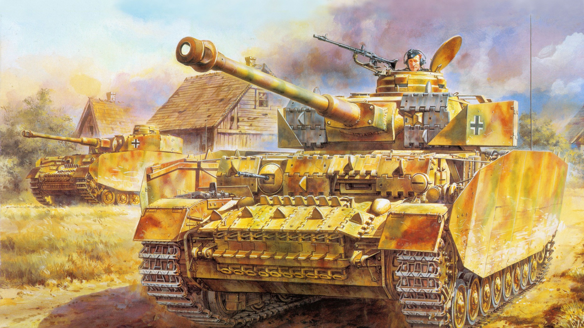 Tanques blindados militares, fondos de pantalla de pintura de alta definición #13 - 1920x1080