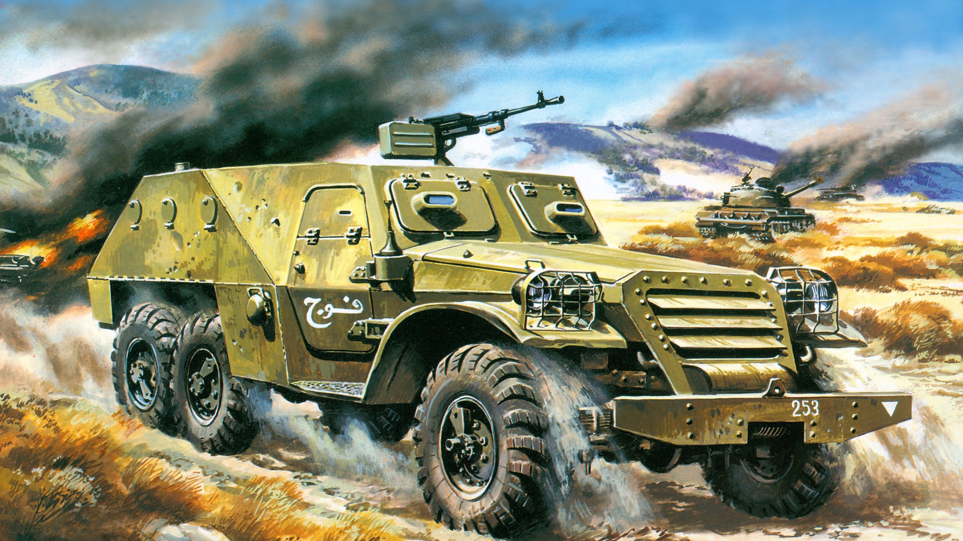 Military tanks, armored HD painting wallpapers #17 - 1920x1080