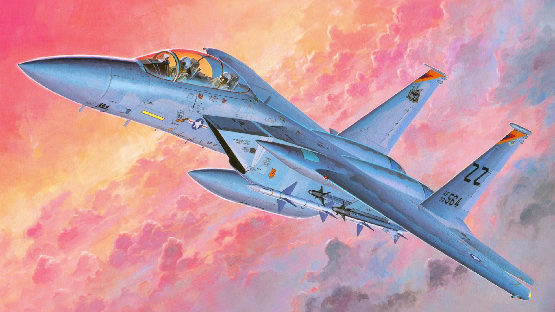 Military aircraft flight exquisite painting wallpapers #15 - 1920x1080