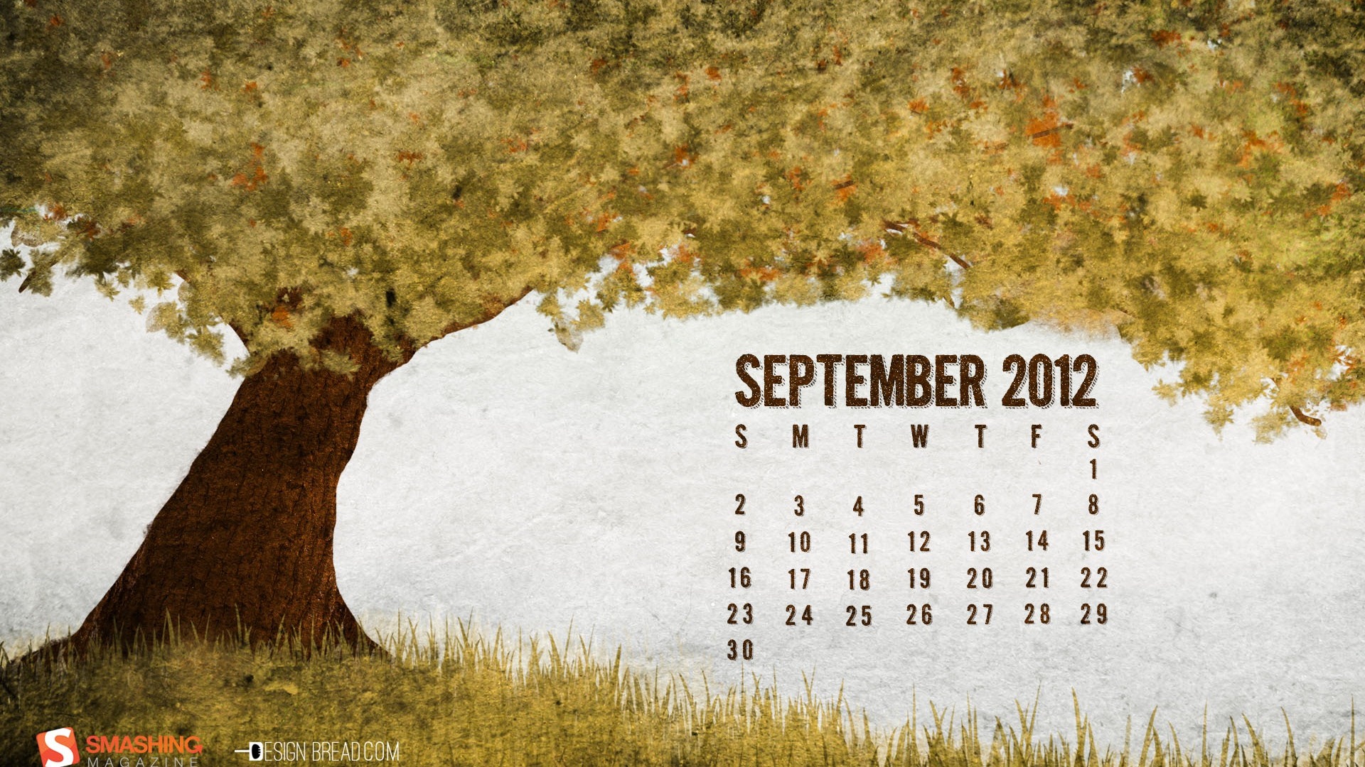 September 2012 Calendar wallpaper (1) #1 - 1920x1080
