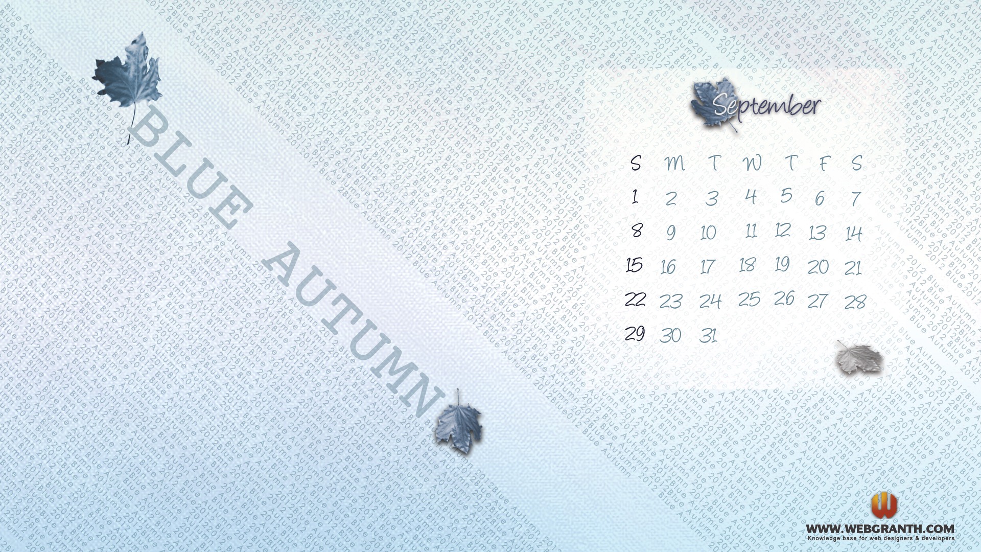 09 2012 Calendar fondo de pantalla (1) #12 - 1920x1080
