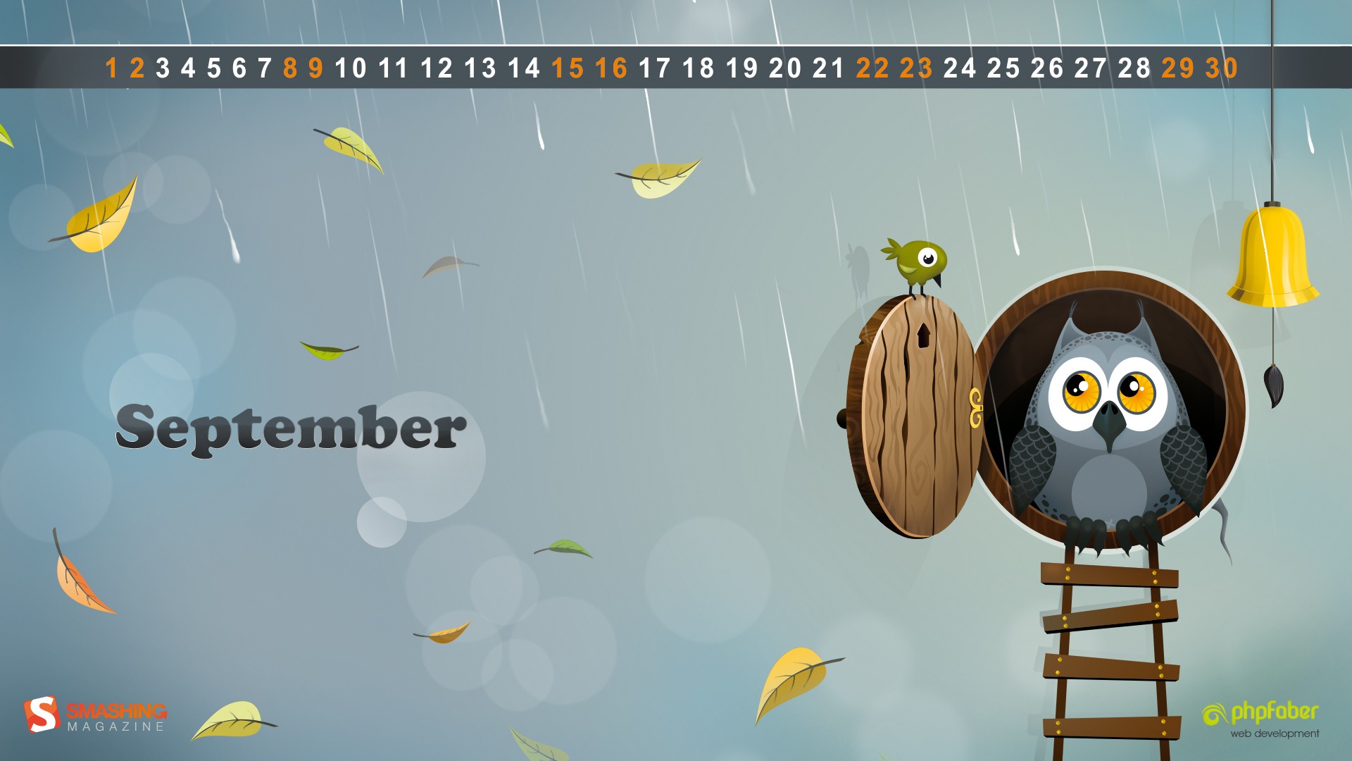 Сентябрь 2012 Календарь обои (1) #17 - 1920x1080