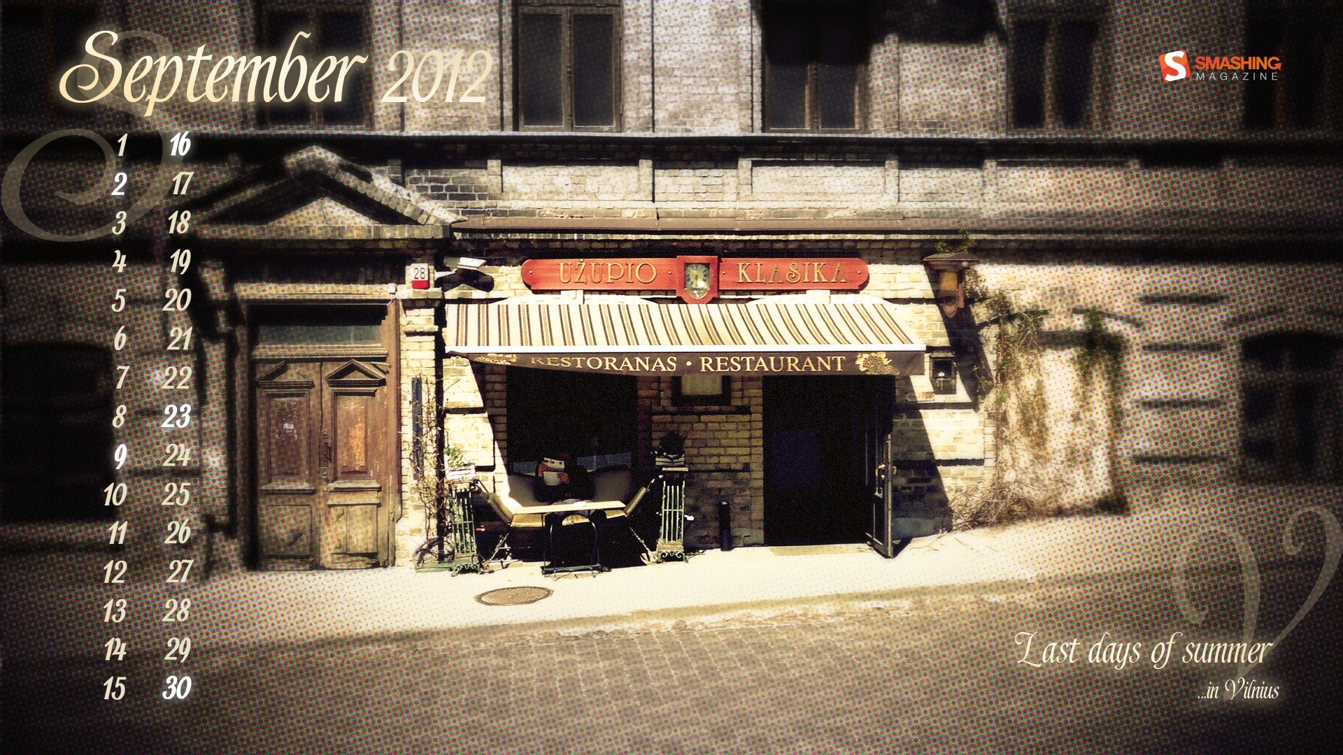 September 2012 Kalender Wallpaper (2) #7 - 1920x1080