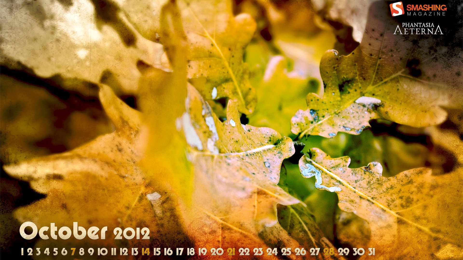 Октябрь 2012 Календарь обои (1) #5 - 1920x1080