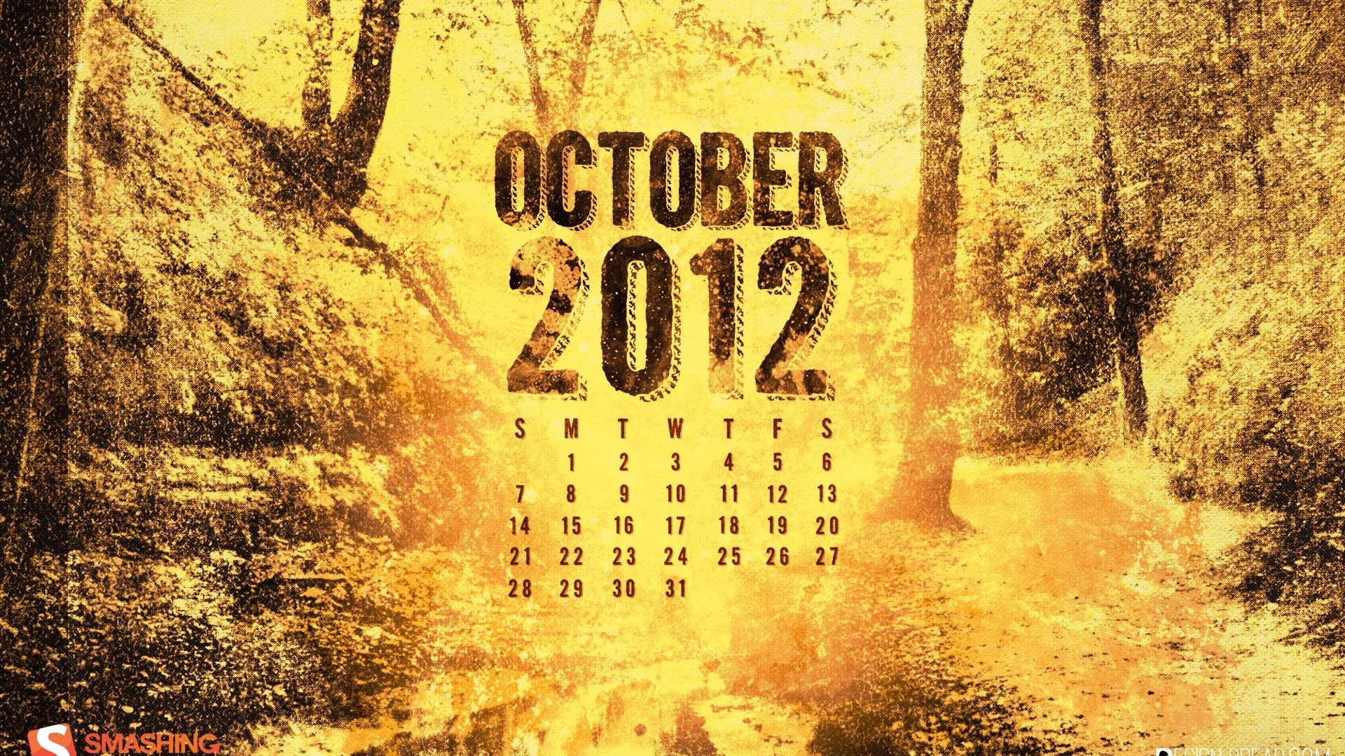 2012年10月カレンダー壁紙（2） #8 - 1920x1080