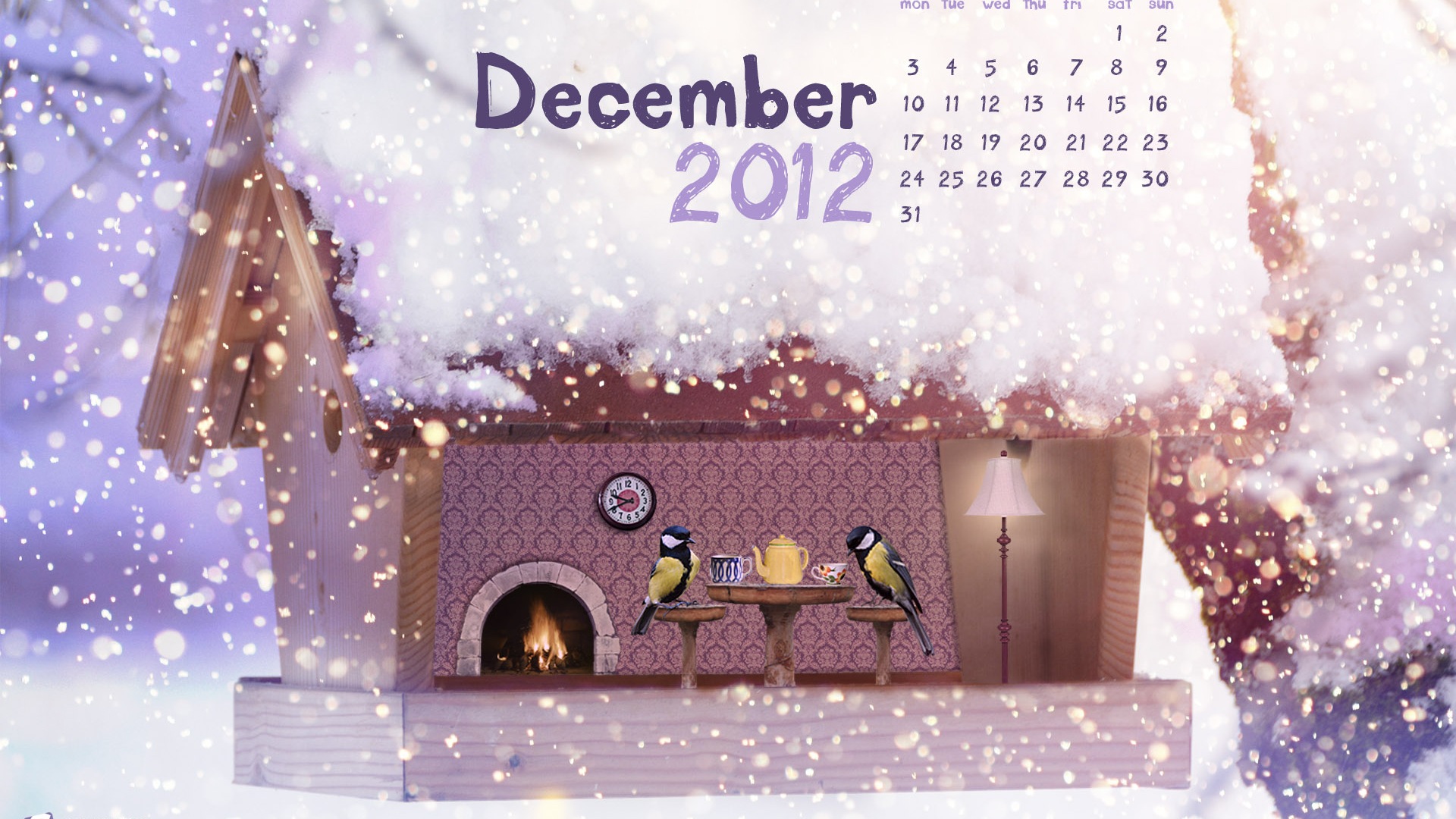 Dezember 2012 Kalender Wallpaper (1) #1 - 1920x1080