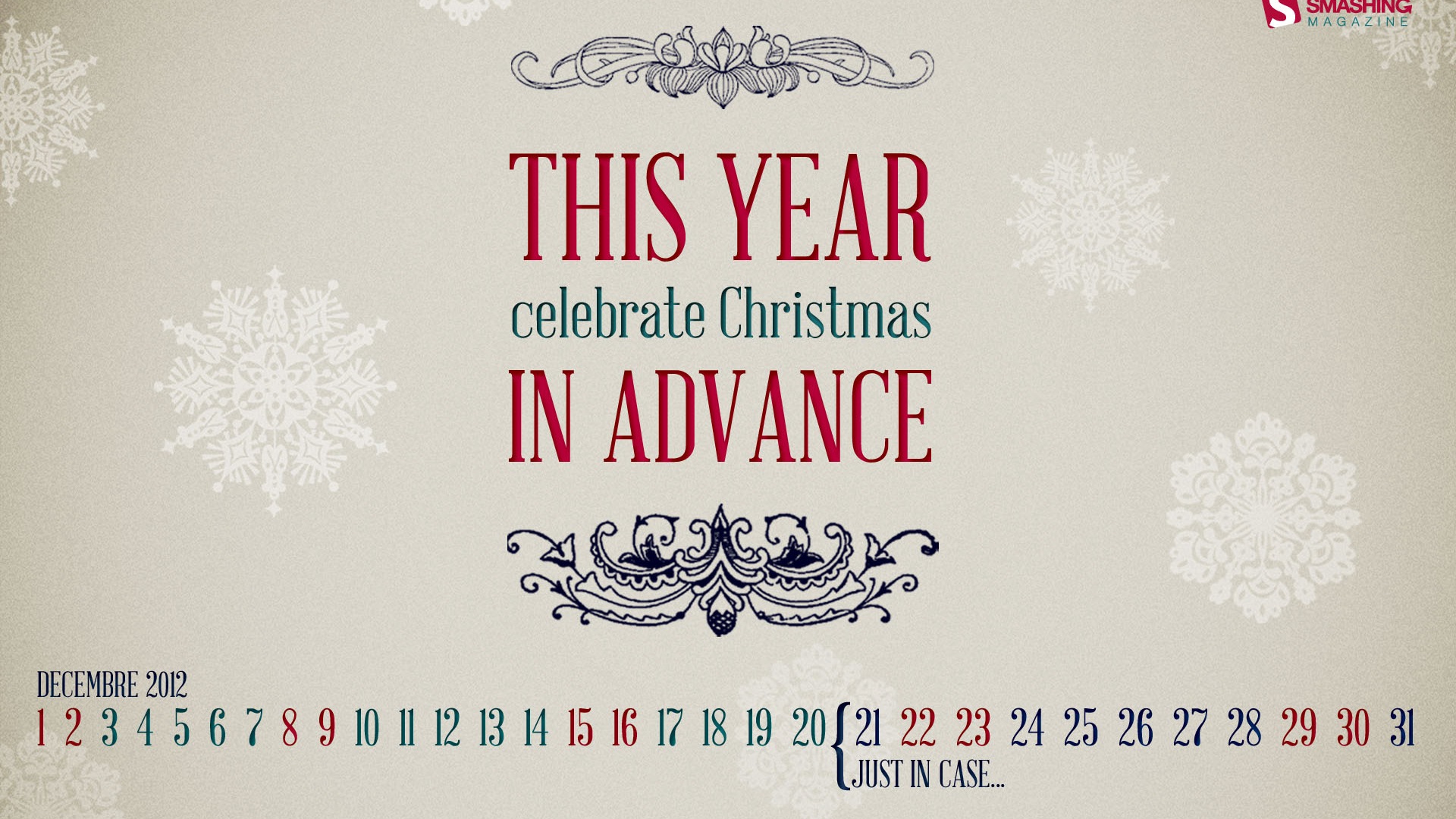 December 2012 Calendar wallpaper (1) #10 - 1920x1080