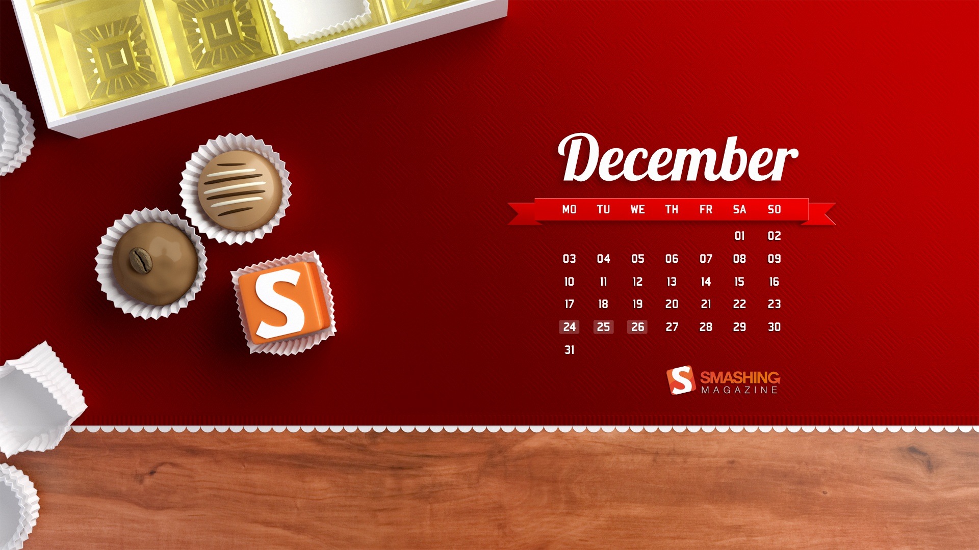 December 2012 Calendar wallpaper (2) #11 - 1920x1080