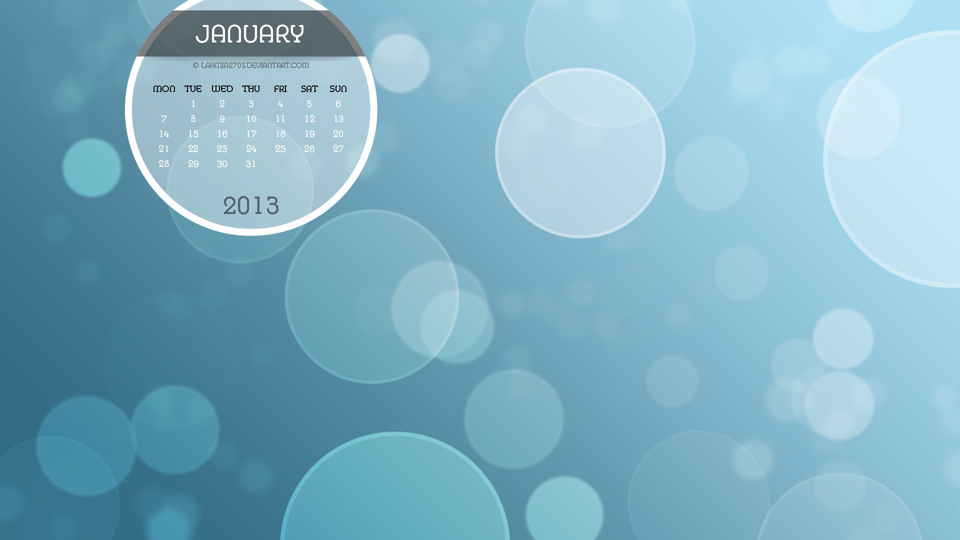 01 2013 Calendar fondo de pantalla (1) #9 - 1920x1080
