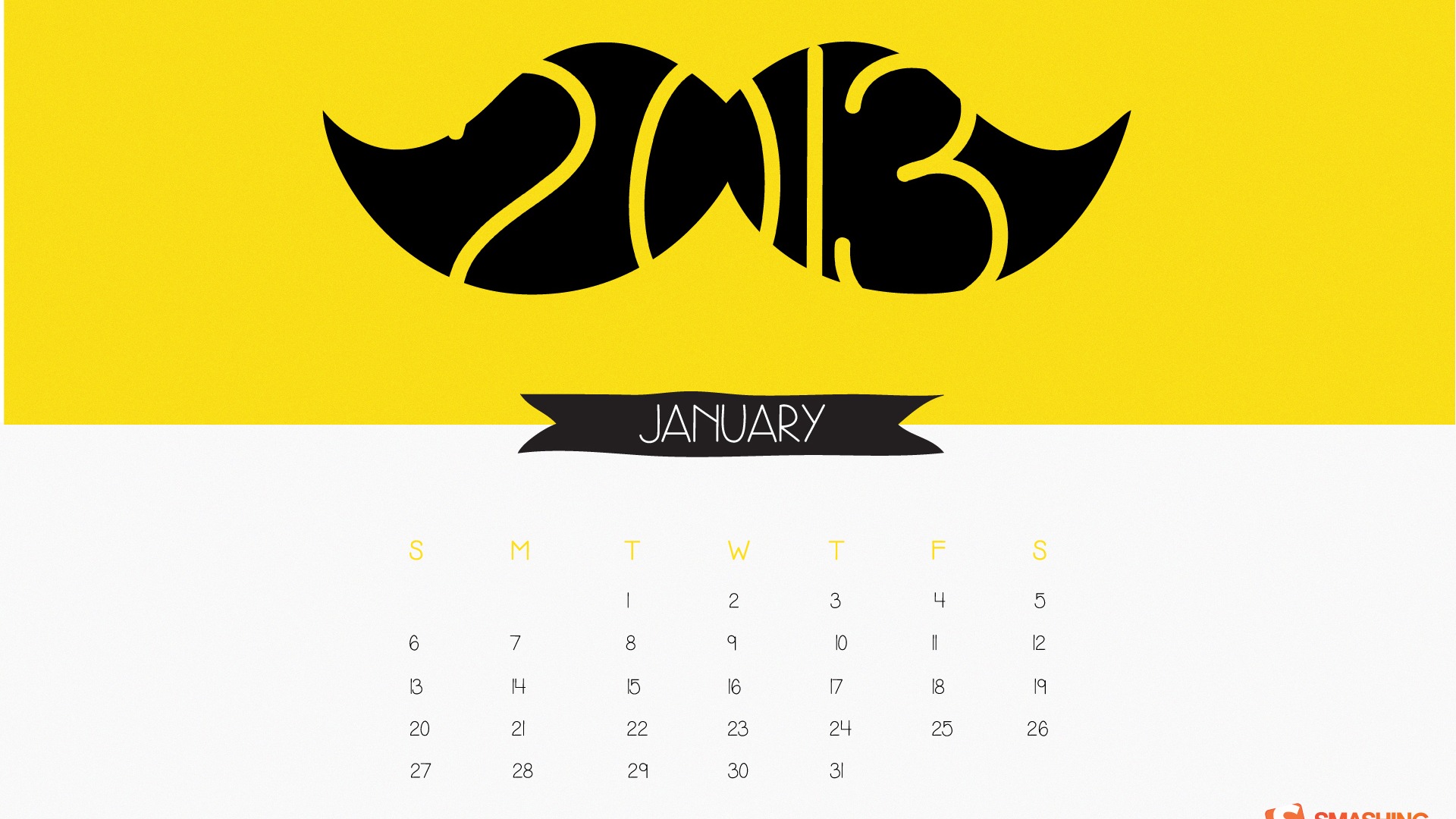 January 2013 Calendar wallpaper (1) #20 - 1920x1080