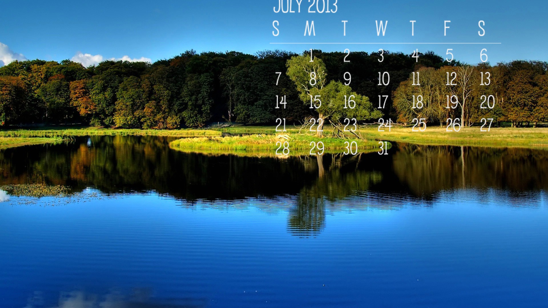 July 2013 calendar wallpaper (2) #15 - 1920x1080