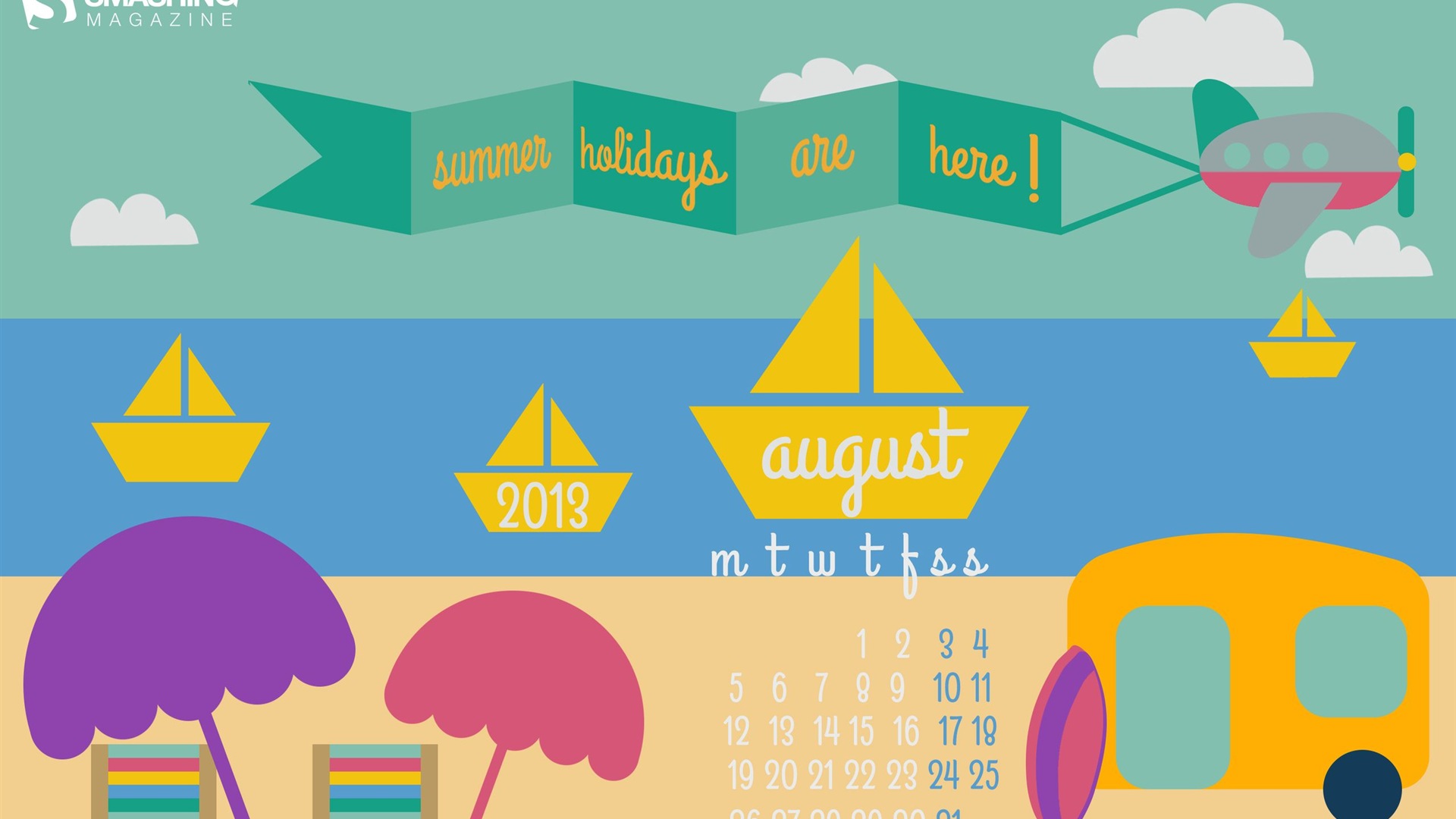 August 2013 calendar wallpaper (2) #12 - 1920x1080
