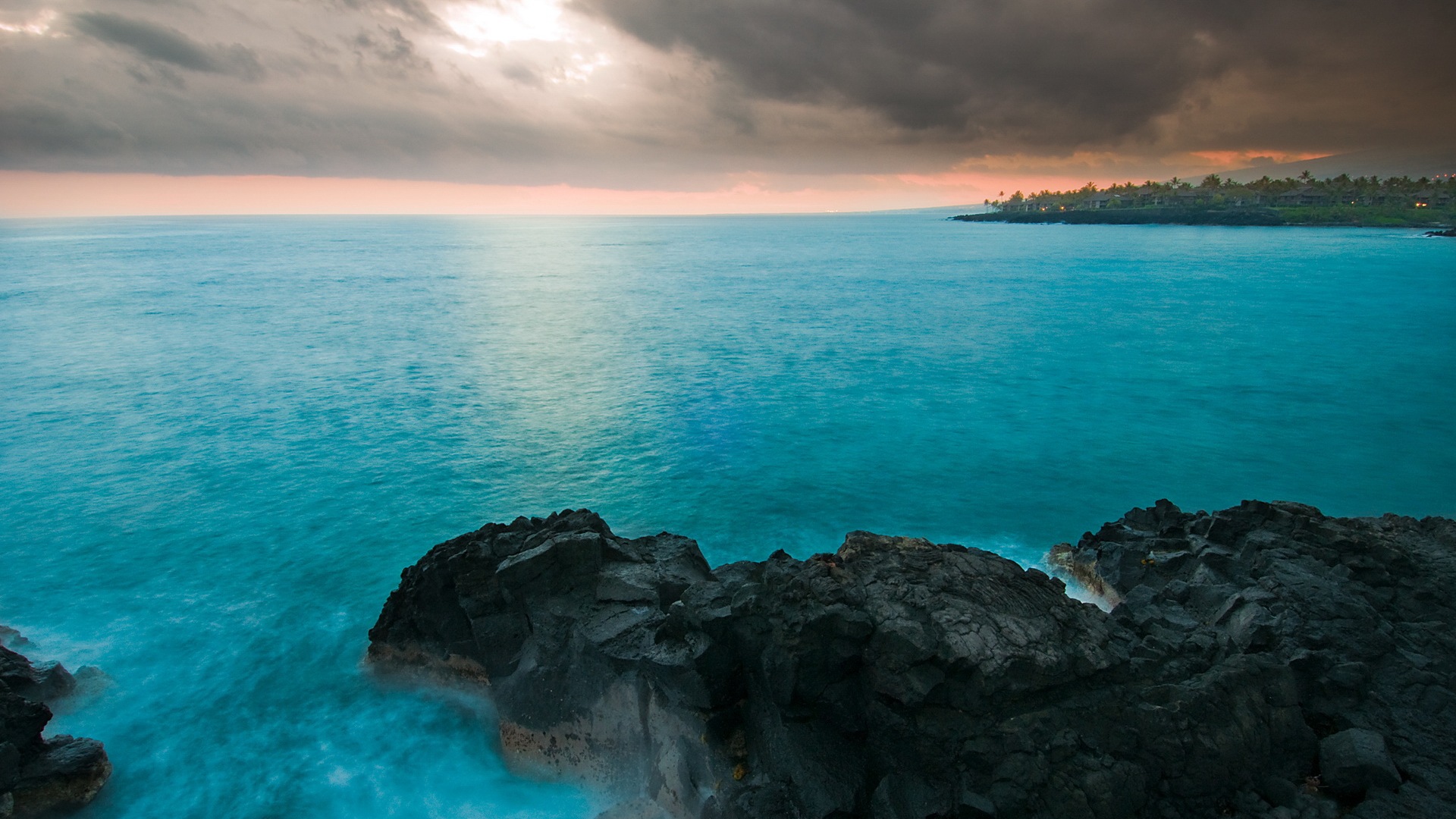 蓝色大海海岸风景 高清壁纸15 - 1920x1080