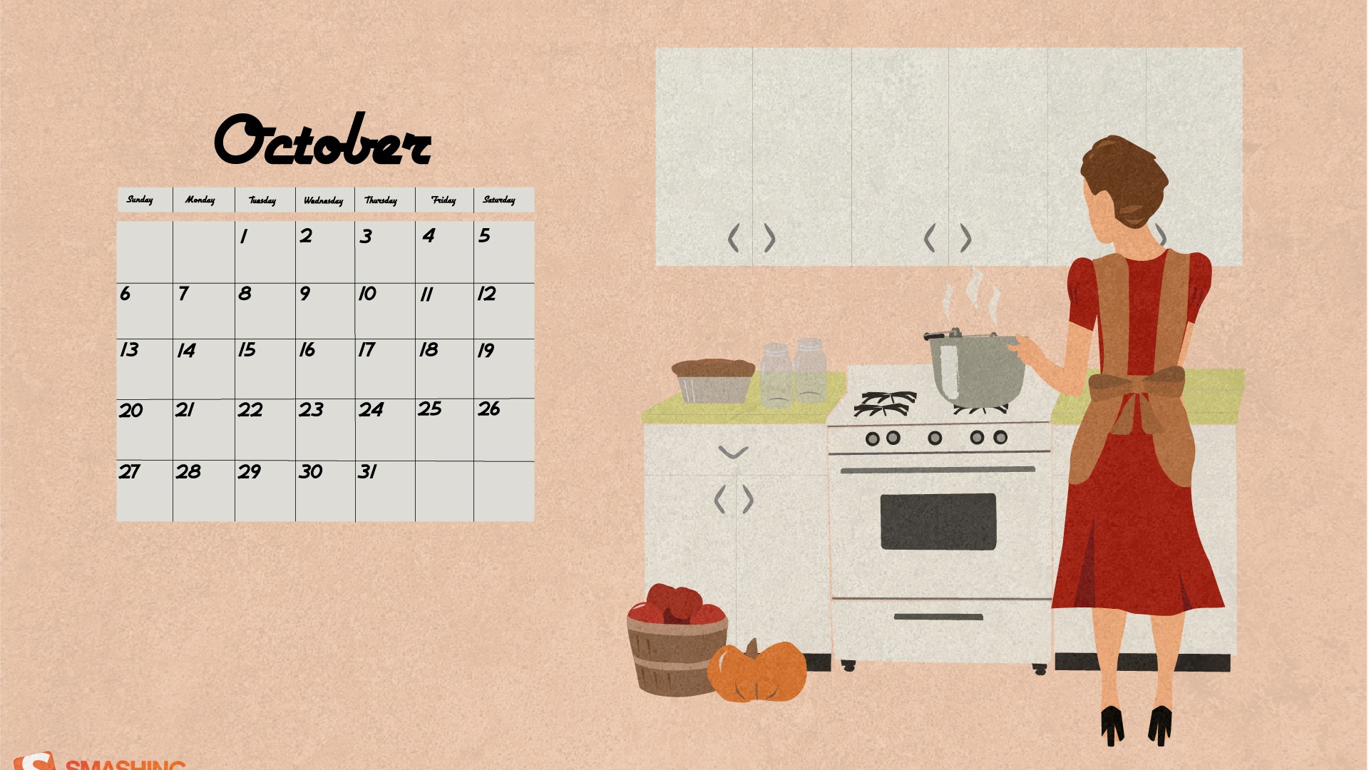 Октябрь 2013 Календарь обои (2) #17 - 1920x1080