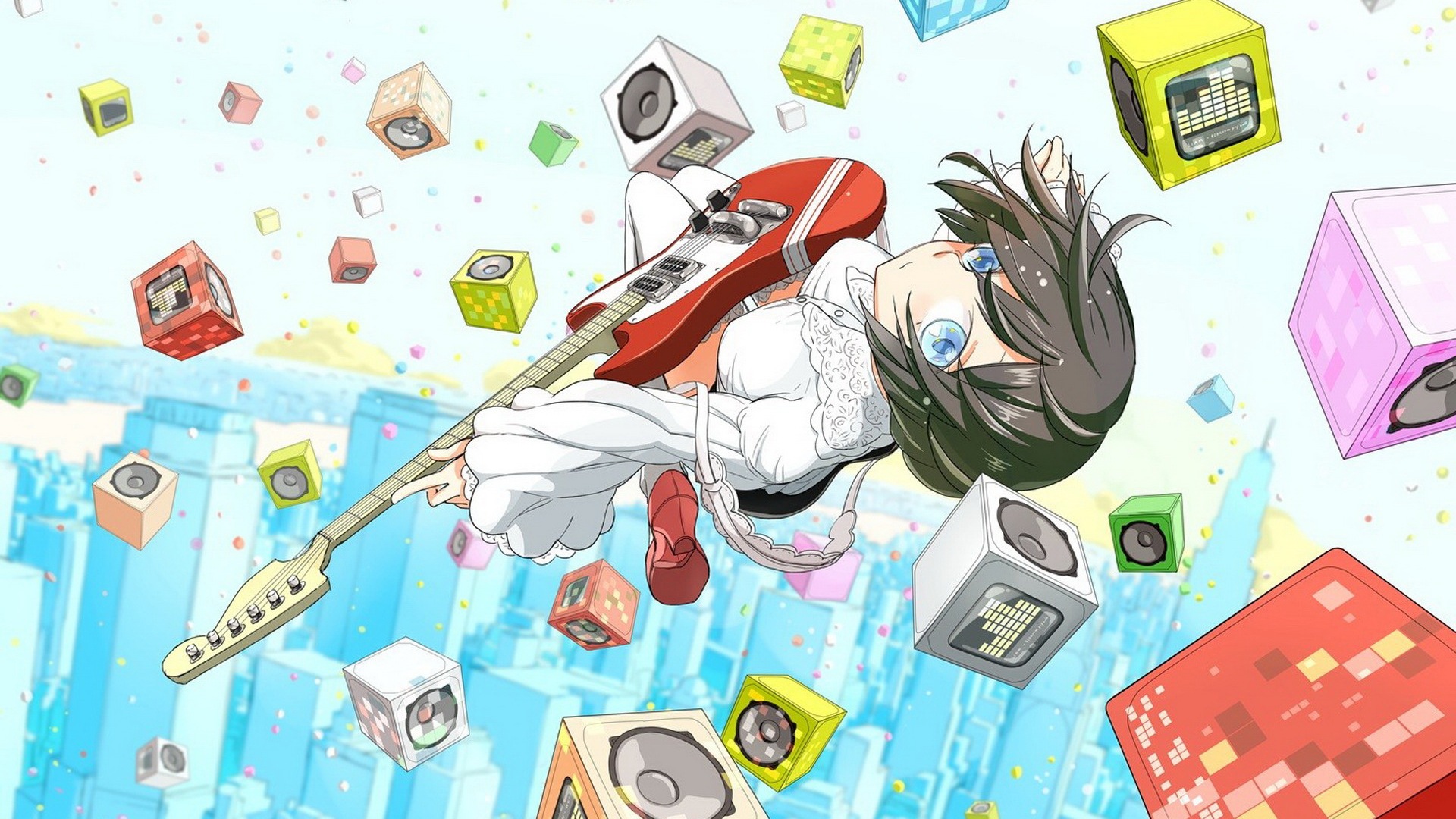 Music guitar anime girl HD wallpapers #13 - 1920x1080