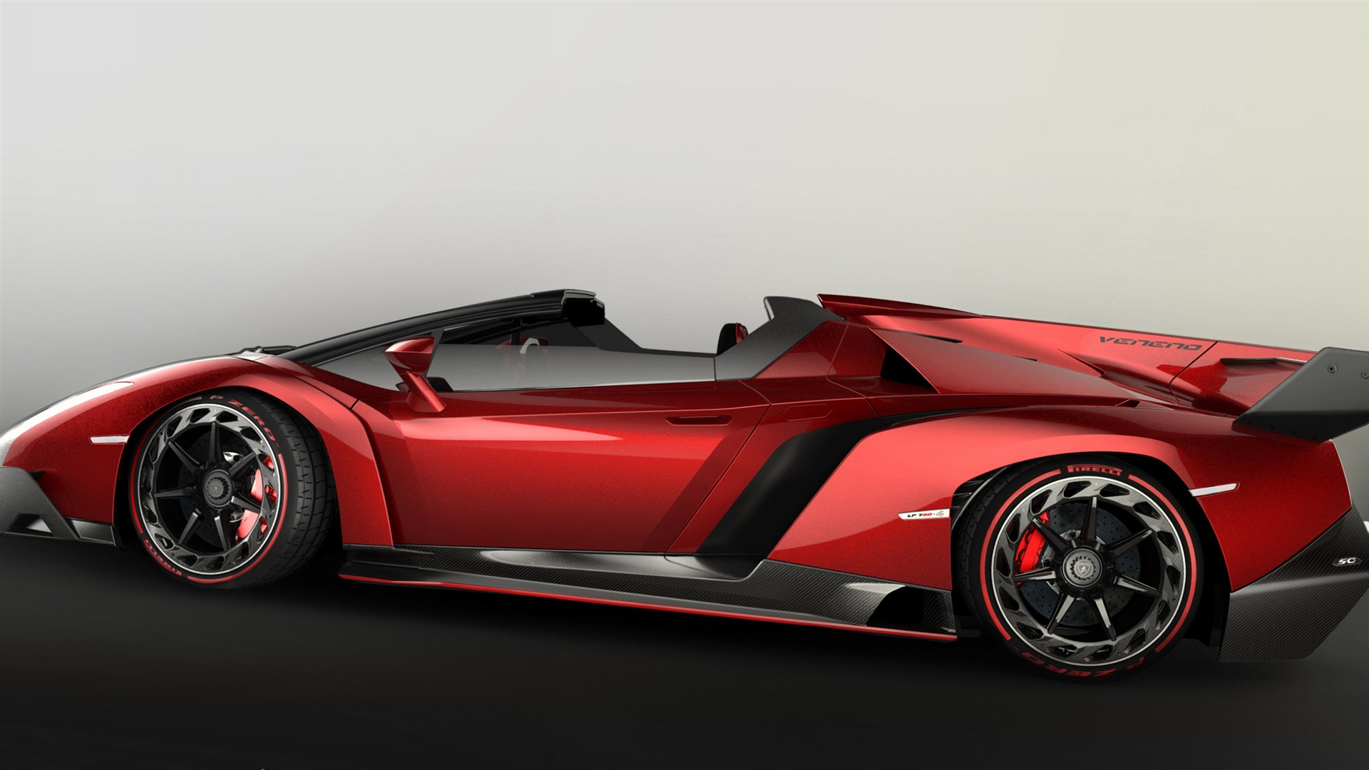 2014 Lamborghini Roadster Veneno красного суперкара HD обои #4 - 1920x1080