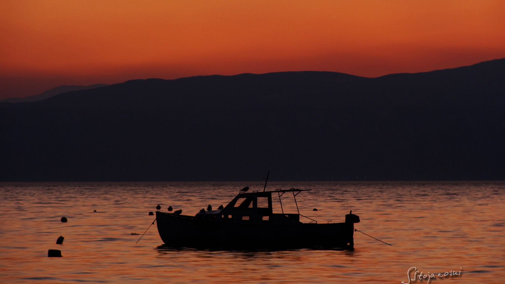 Po západu slunce, Lake Ohrid, Windows 8 téma HD Tapety na plochu #10 - 1920x1080
