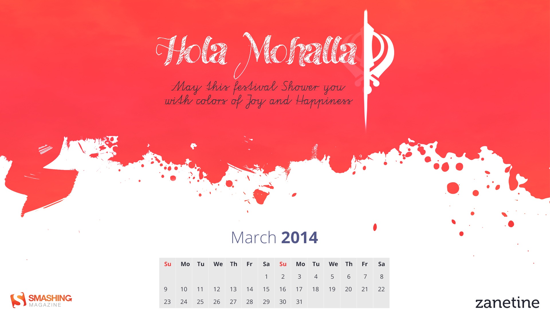 März 2014 Kalender Wallpaper (2) #2 - 1920x1080