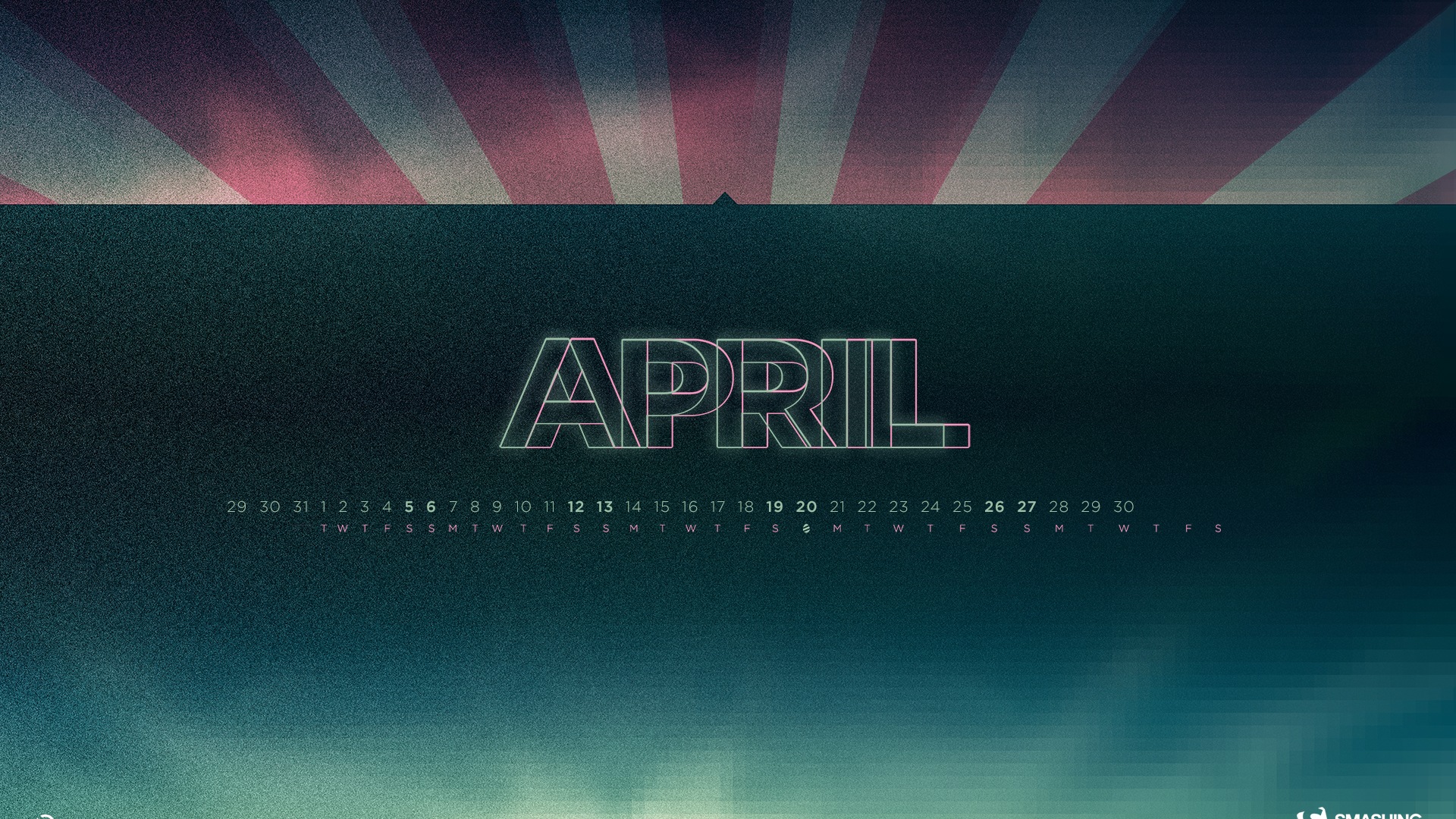 April 2014 calendar wallpaper (2) #6 - 1920x1080