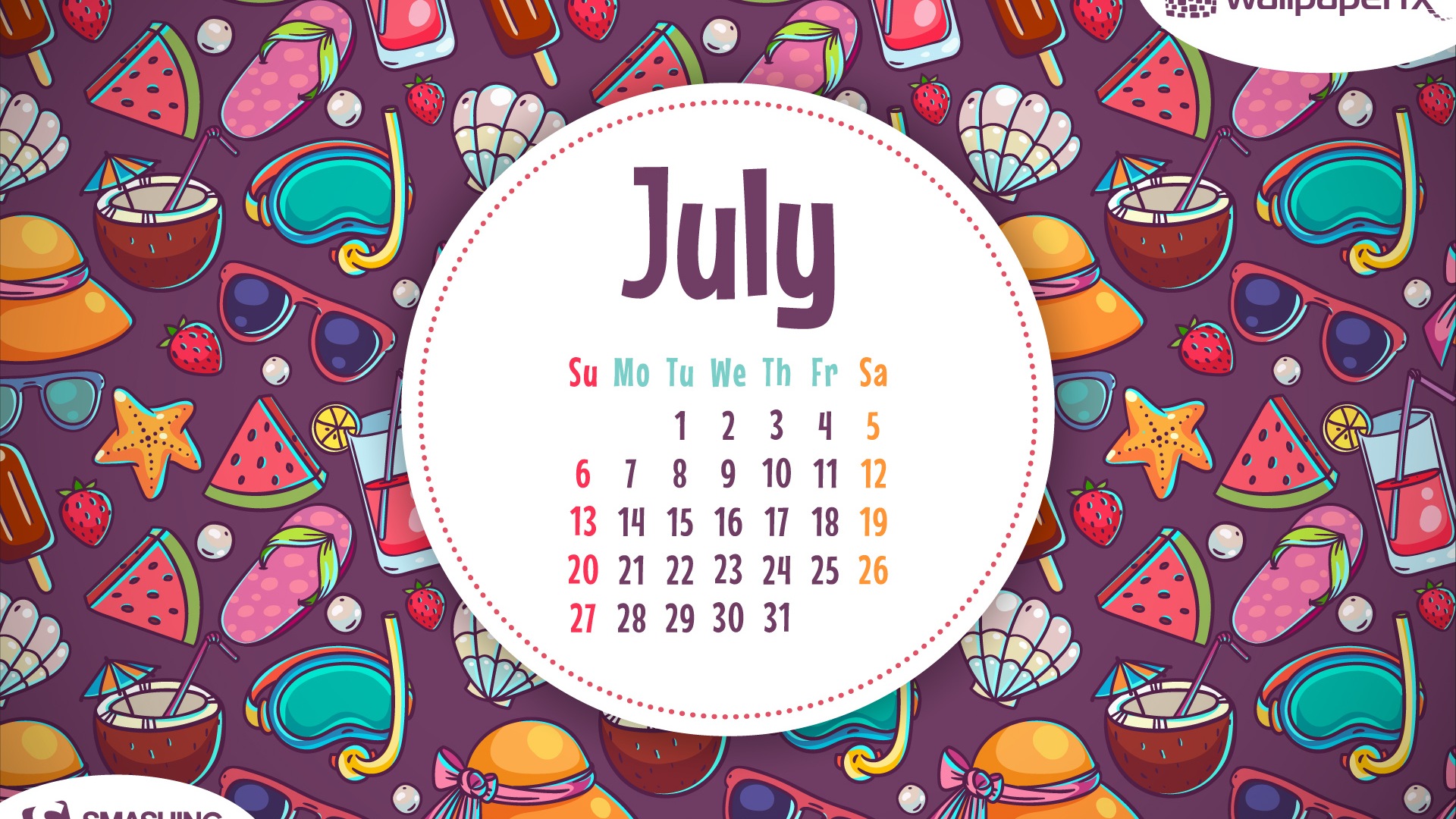 Июль 2014 календарь обои (1) #6 - 1920x1080