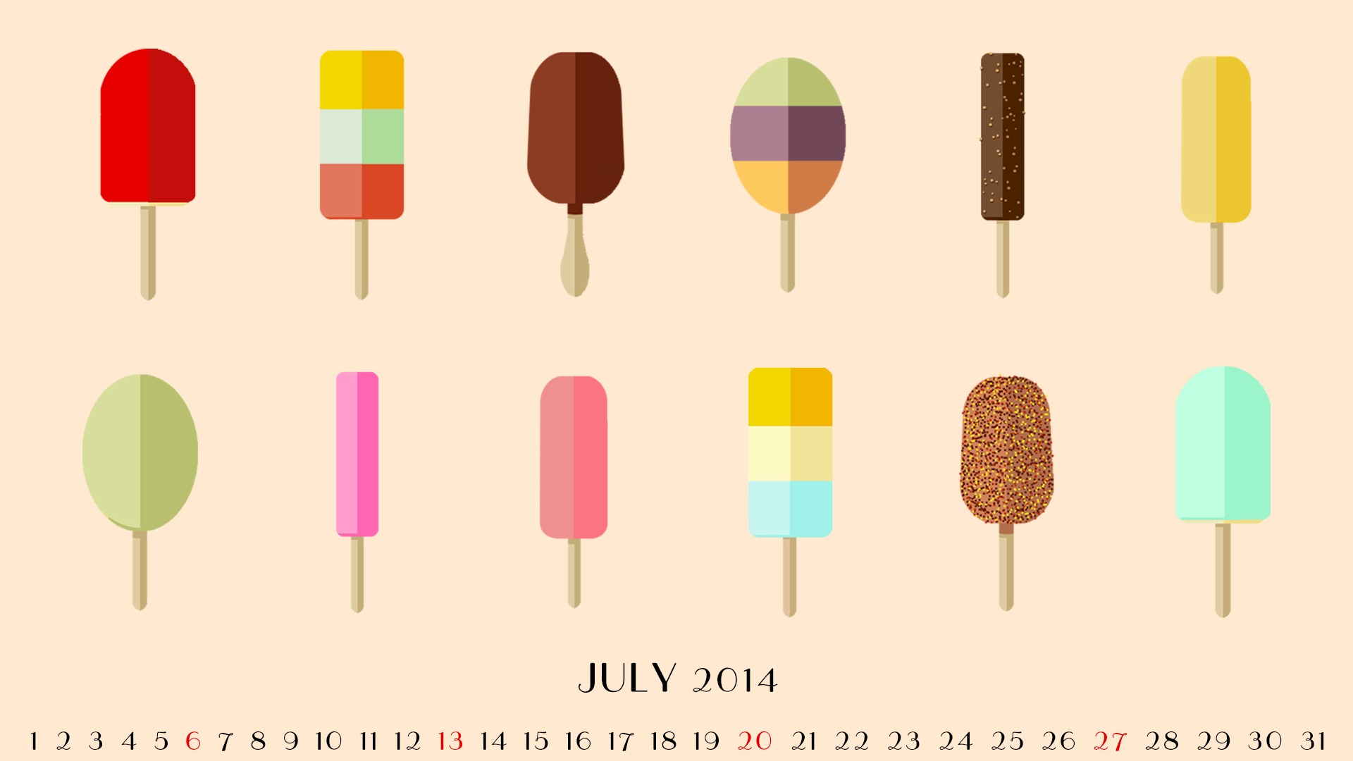 July 2014 calendar wallpaper (1) #10 - 1920x1080