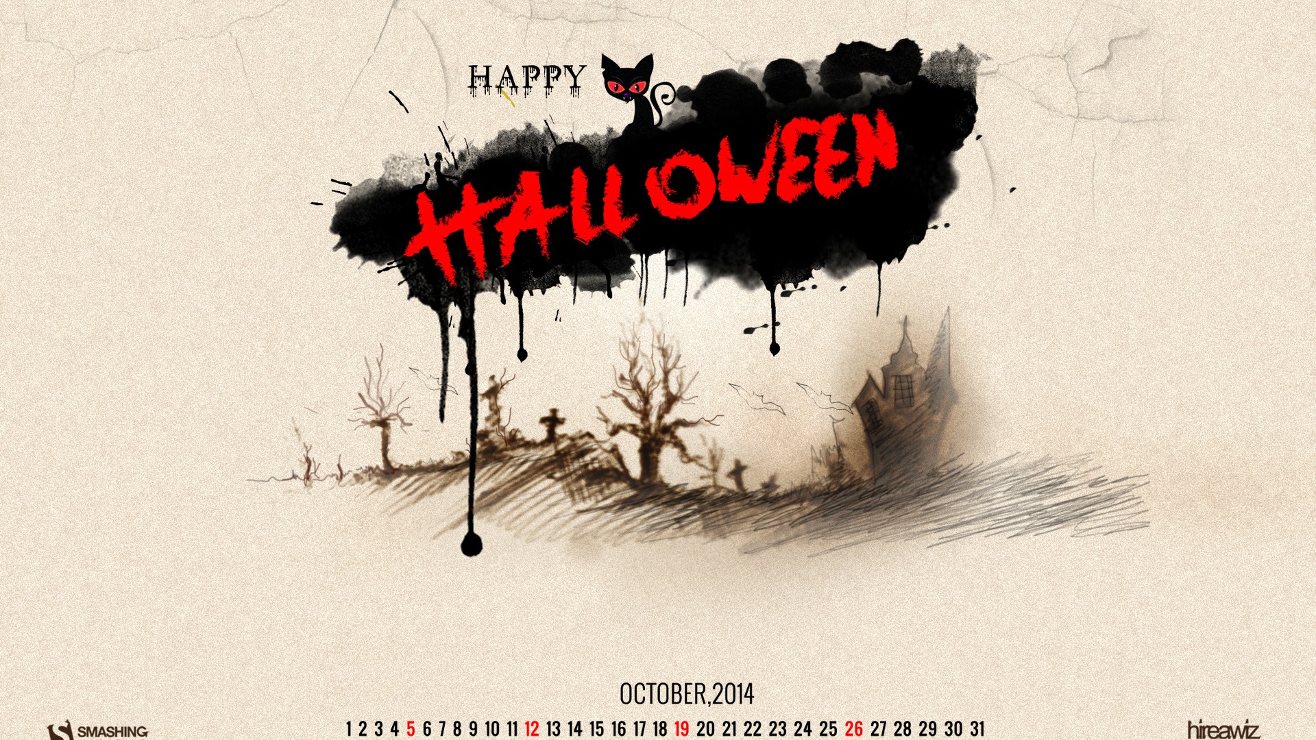 October 2014 Calendar wallpaper (2) #8 - 1920x1080