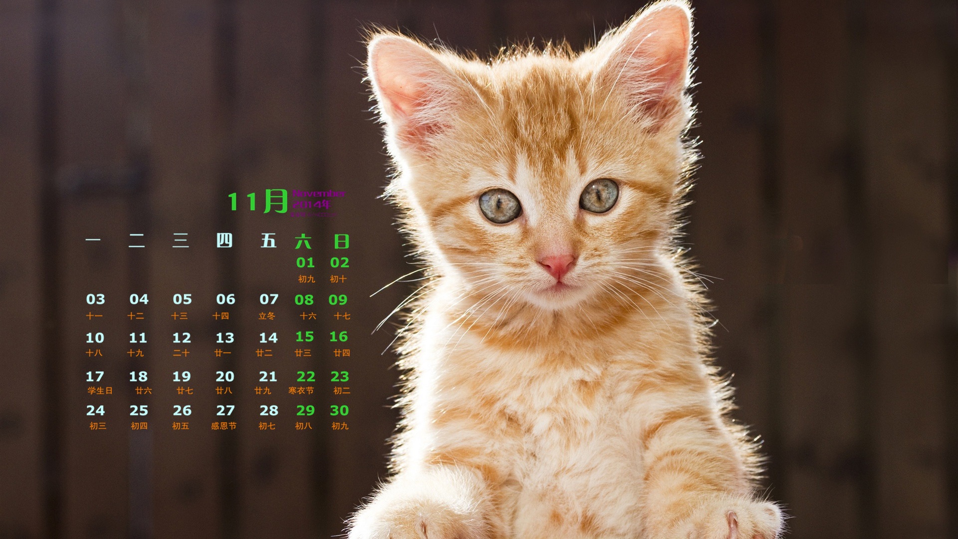 Ноябрь 2014 Календарь обои (1) #5 - 1920x1080