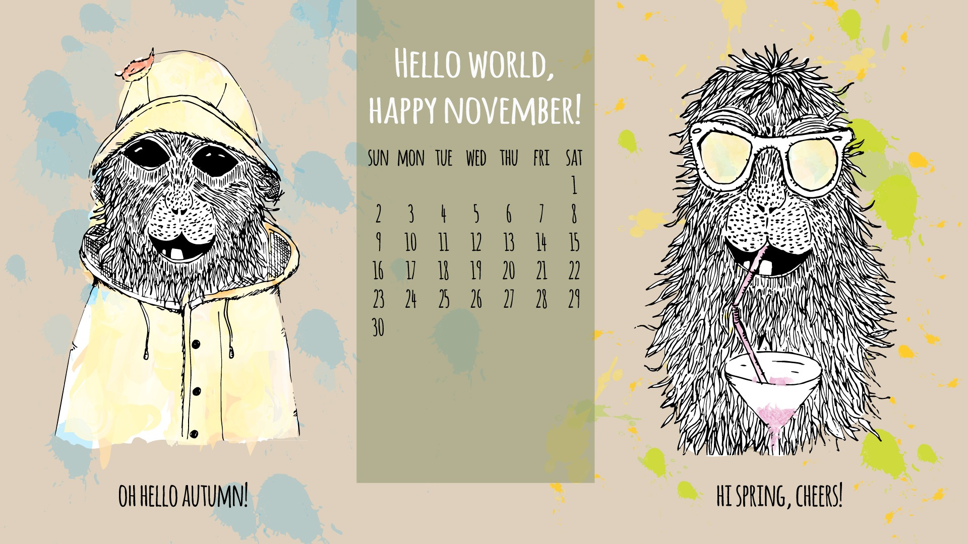 Ноябрь 2014 Календарь обои (2) #9 - 1920x1080