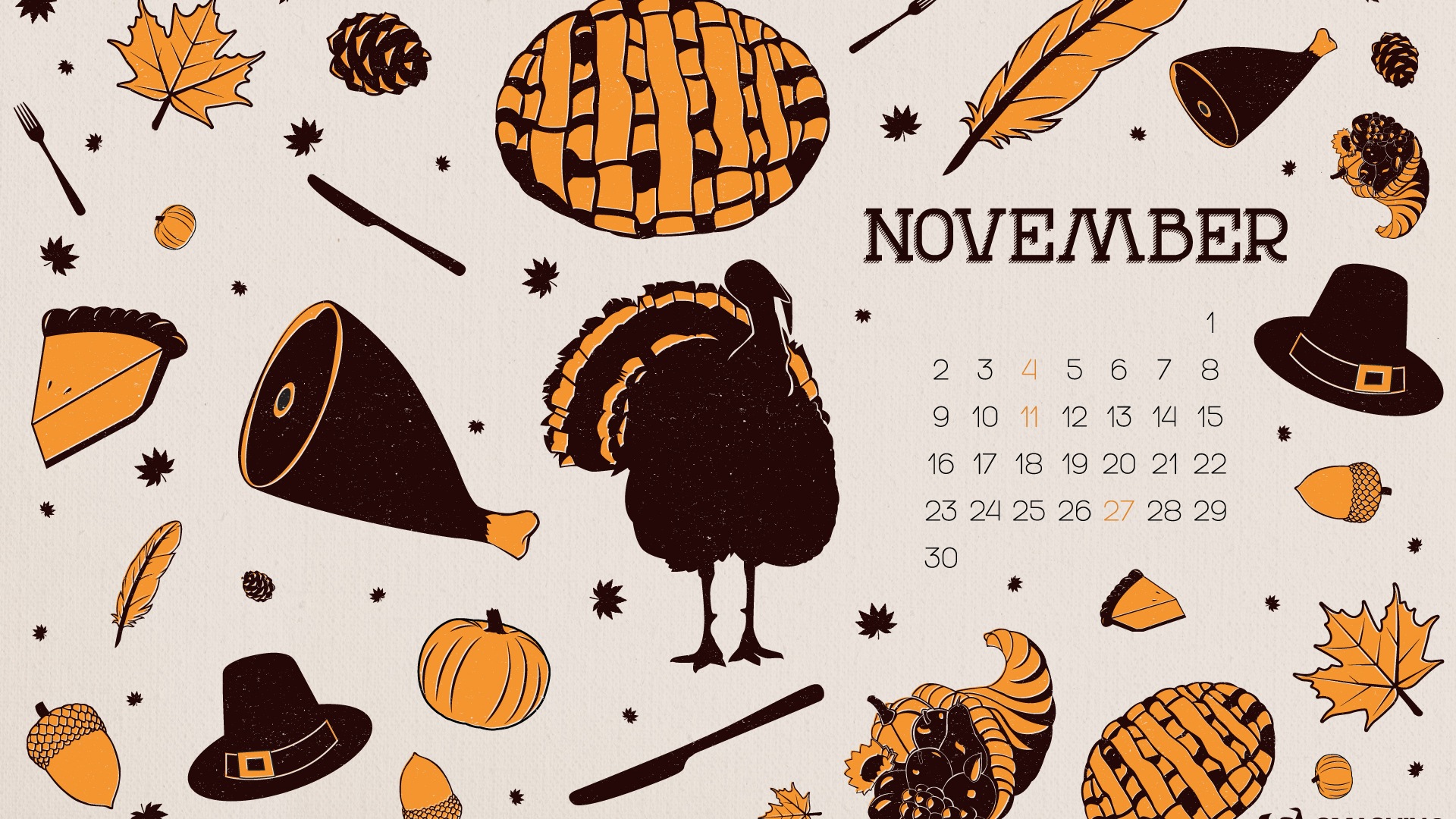 Ноябрь 2014 Календарь обои (2) #14 - 1920x1080
