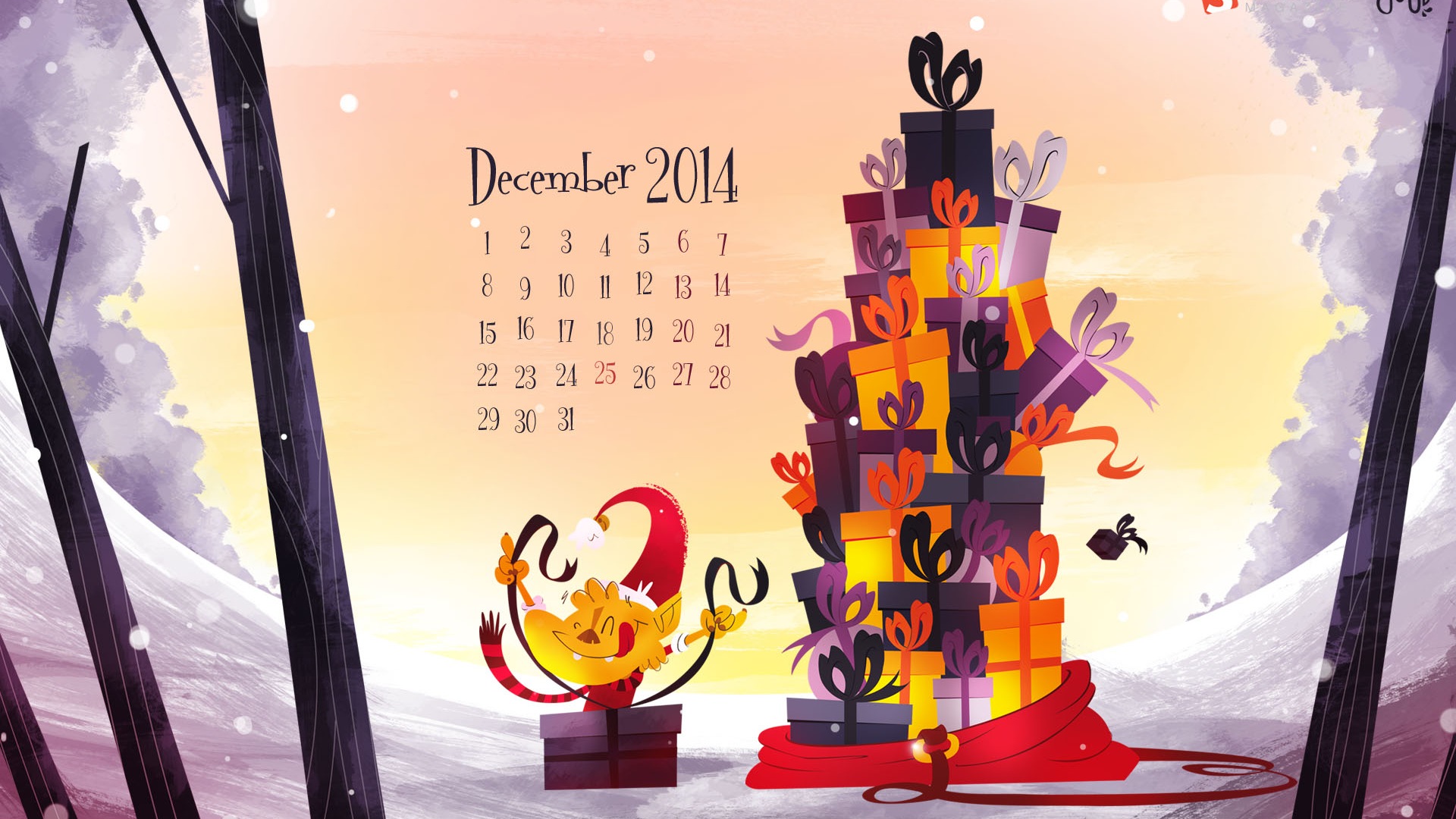 Dezember 2014 Kalender Wallpaper (2) #1 - 1920x1080