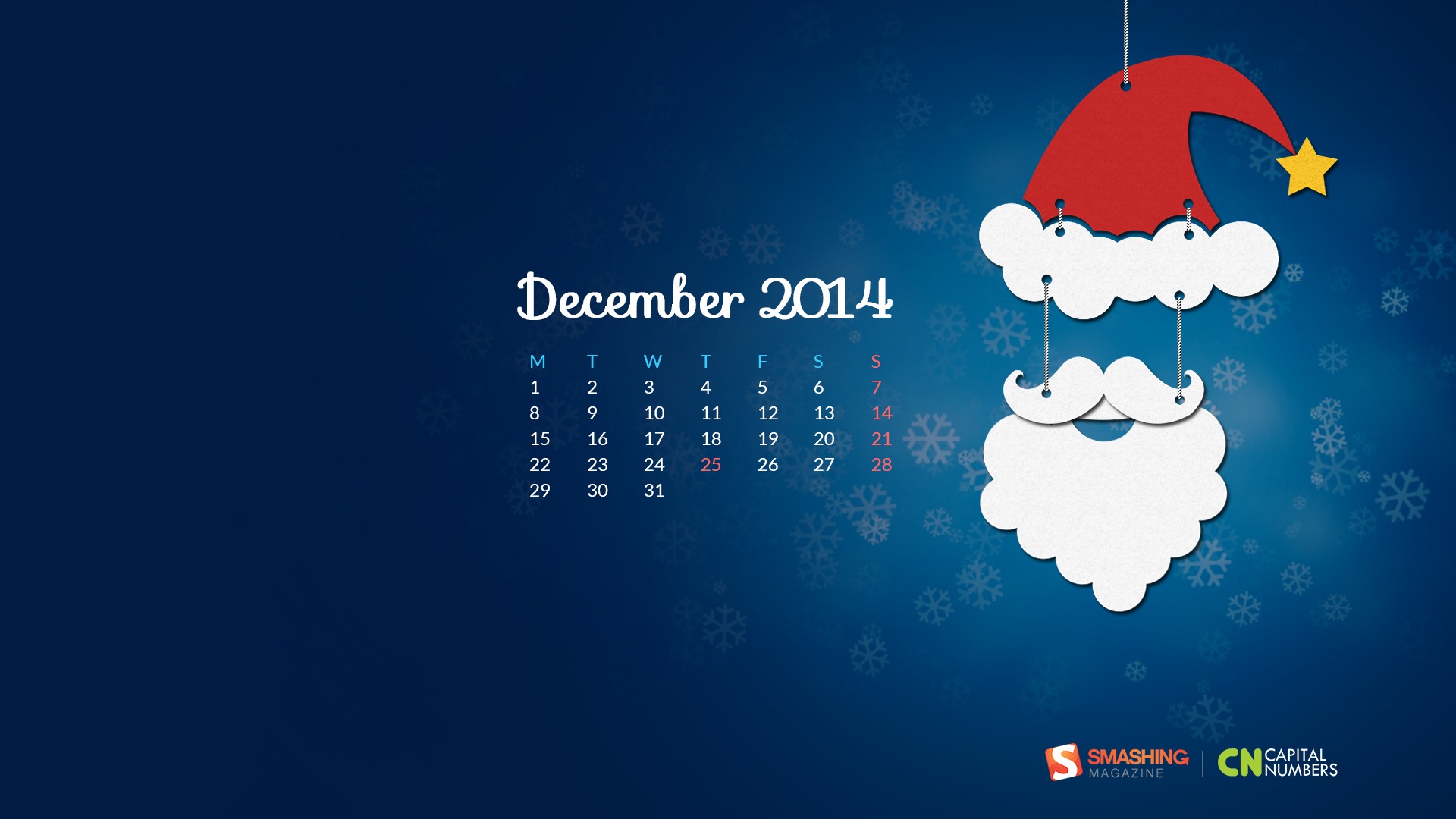 Декабрь 2014 Календарь обои (2) #12 - 1920x1080
