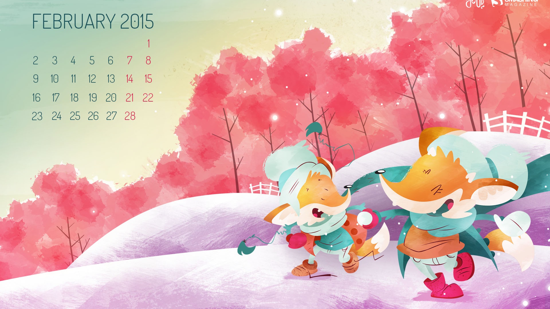 February 2015 Calendar wallpaper (2) #1 - 1920x1080