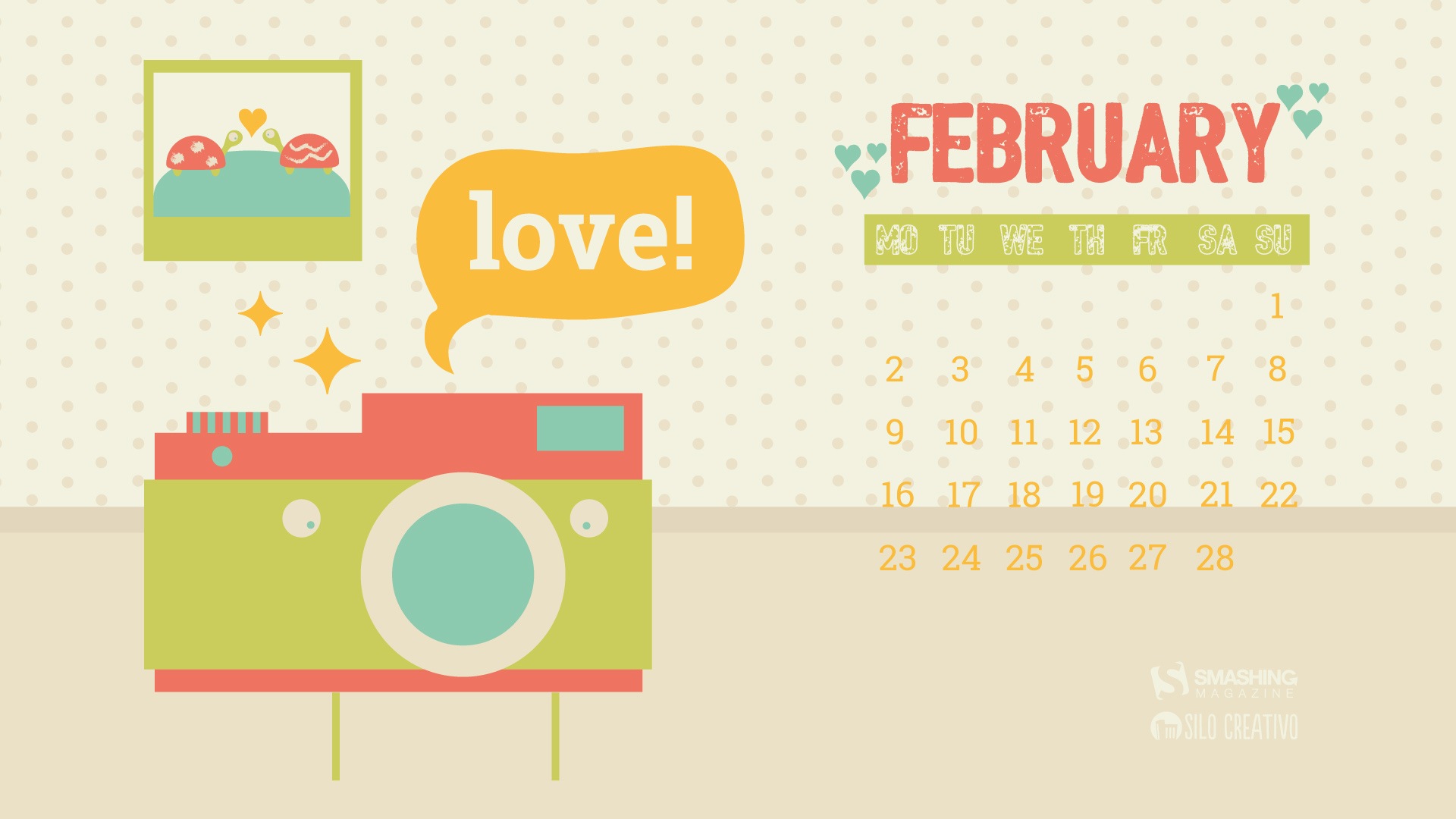 Февраль 2015 Календарь обои (2) #15 - 1920x1080