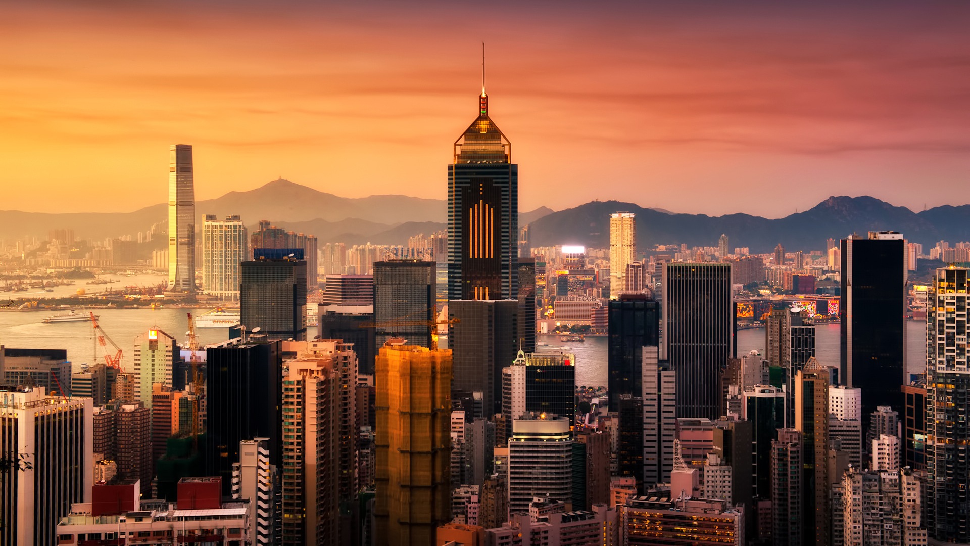 홍콩의 도시 풍경 아름다운 HD 배경 화면 #7 - 1920x1080