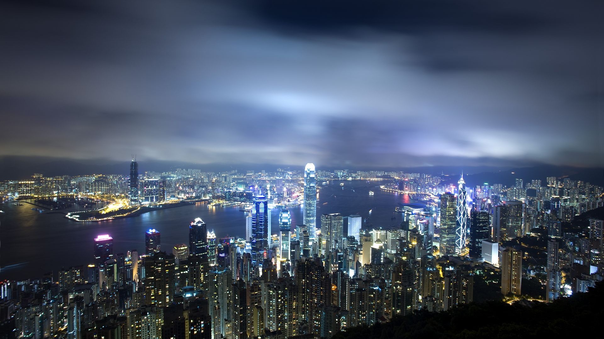 홍콩의 도시 풍경 아름다운 HD 배경 화면 #16 - 1920x1080