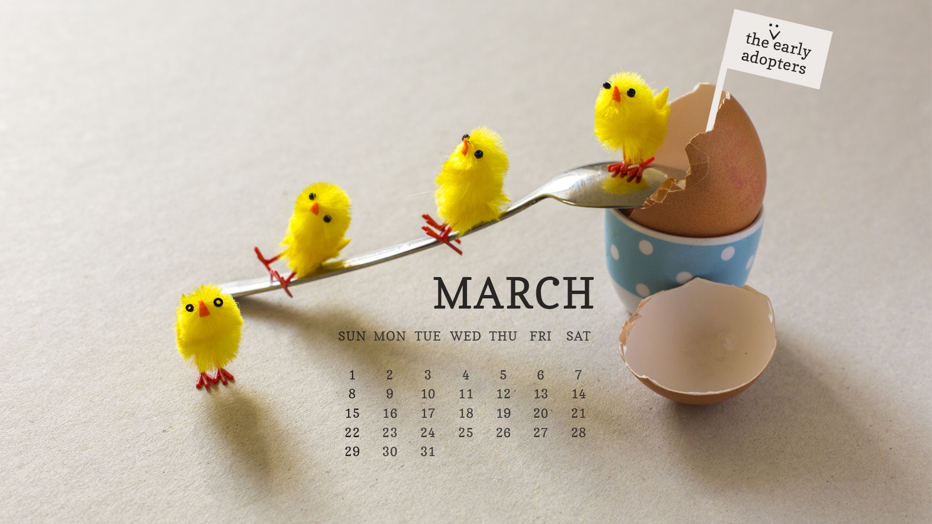 Март 2015 Календарь обои (2) #5 - 1920x1080