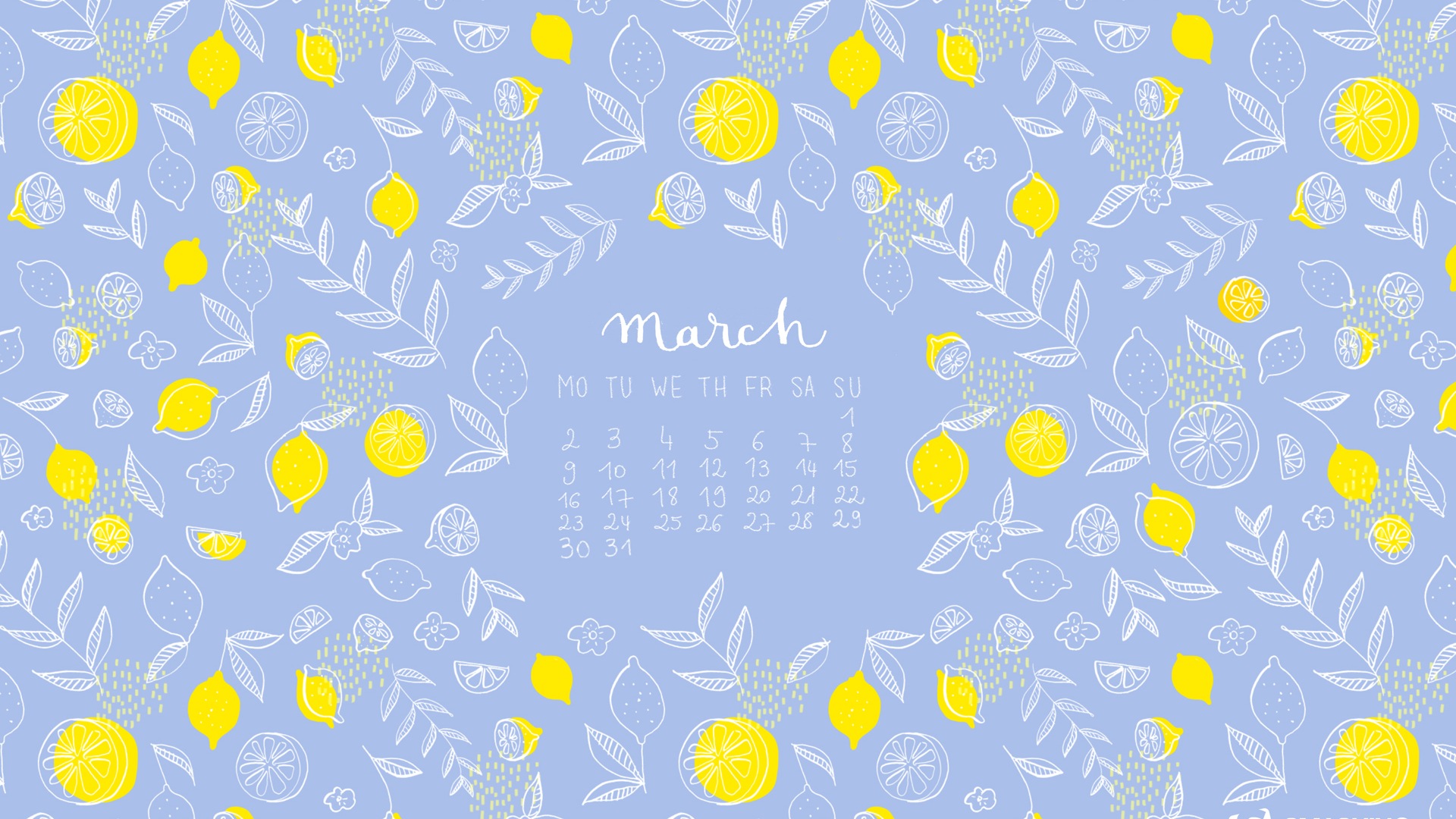 Март 2015 Календарь обои (2) #9 - 1920x1080