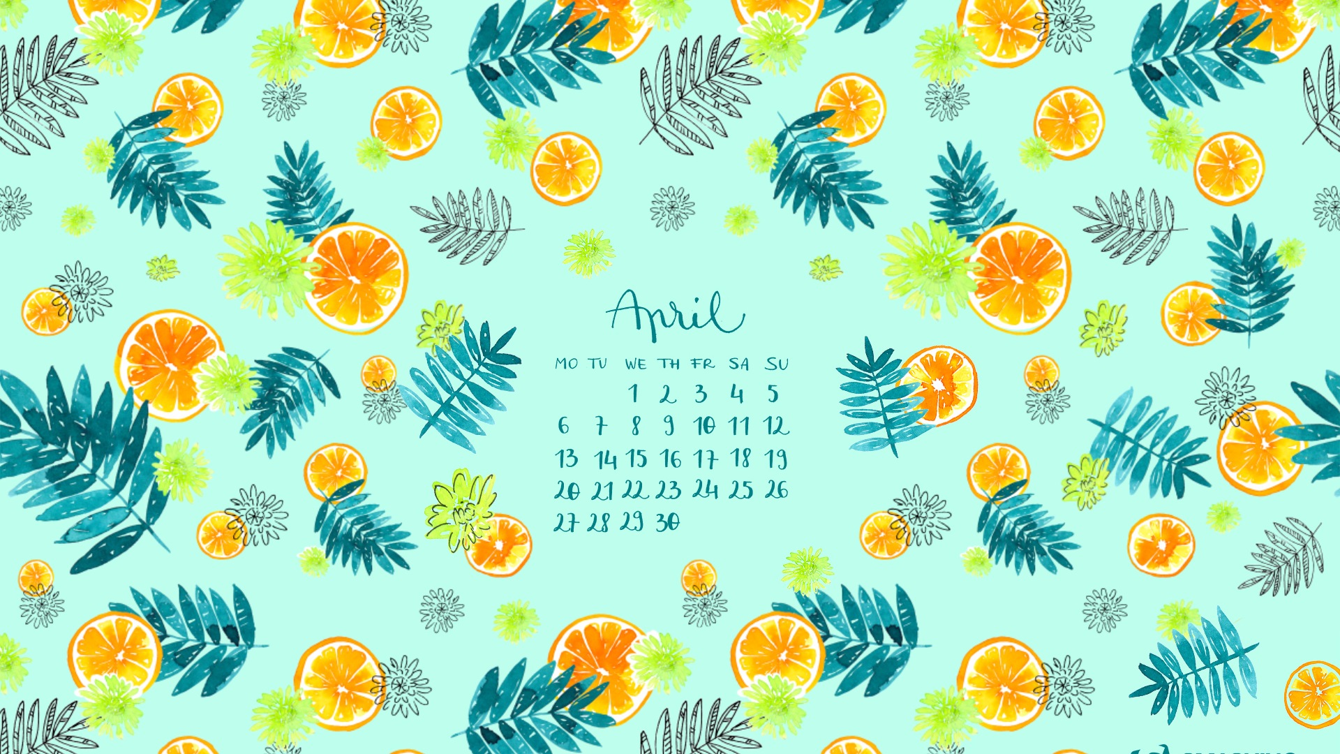 Апрель 2015 календарный обои (1) #9 - 1920x1080