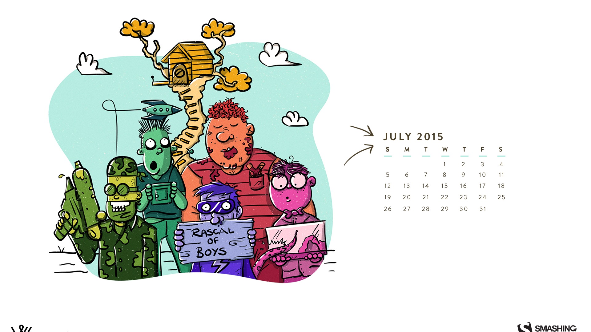 Juli 2015 Kalender Wallpaper (2) #9 - 1920x1080