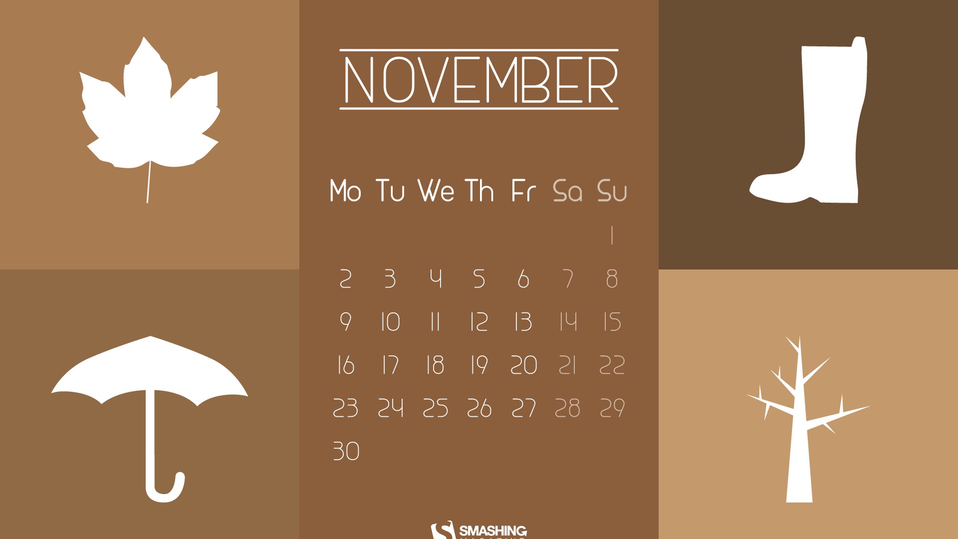 November 2015 Calendar wallpaper (2) #12 - 1920x1080