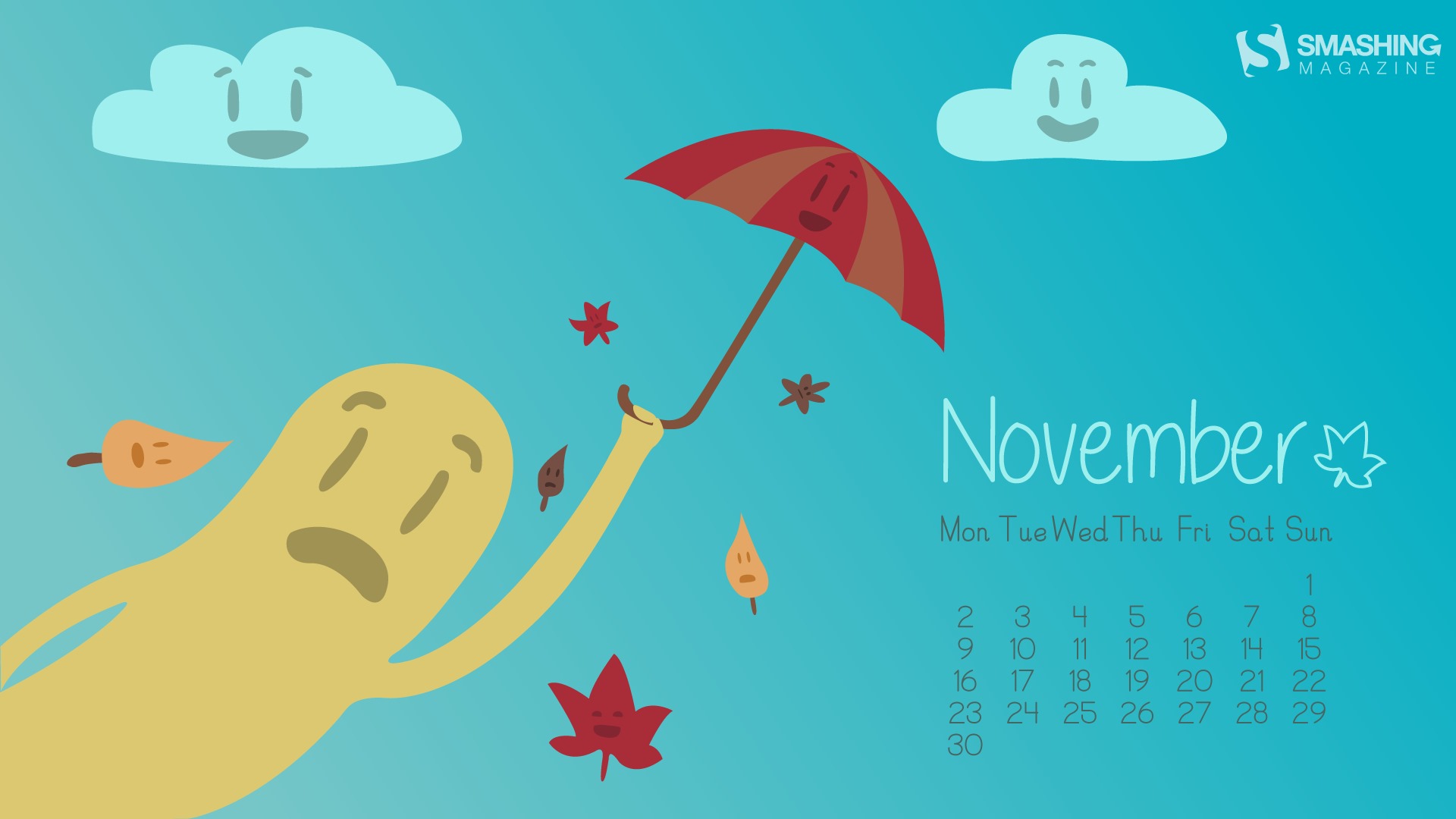 November 2015 Kalender Wallpaper (2) #14 - 1920x1080